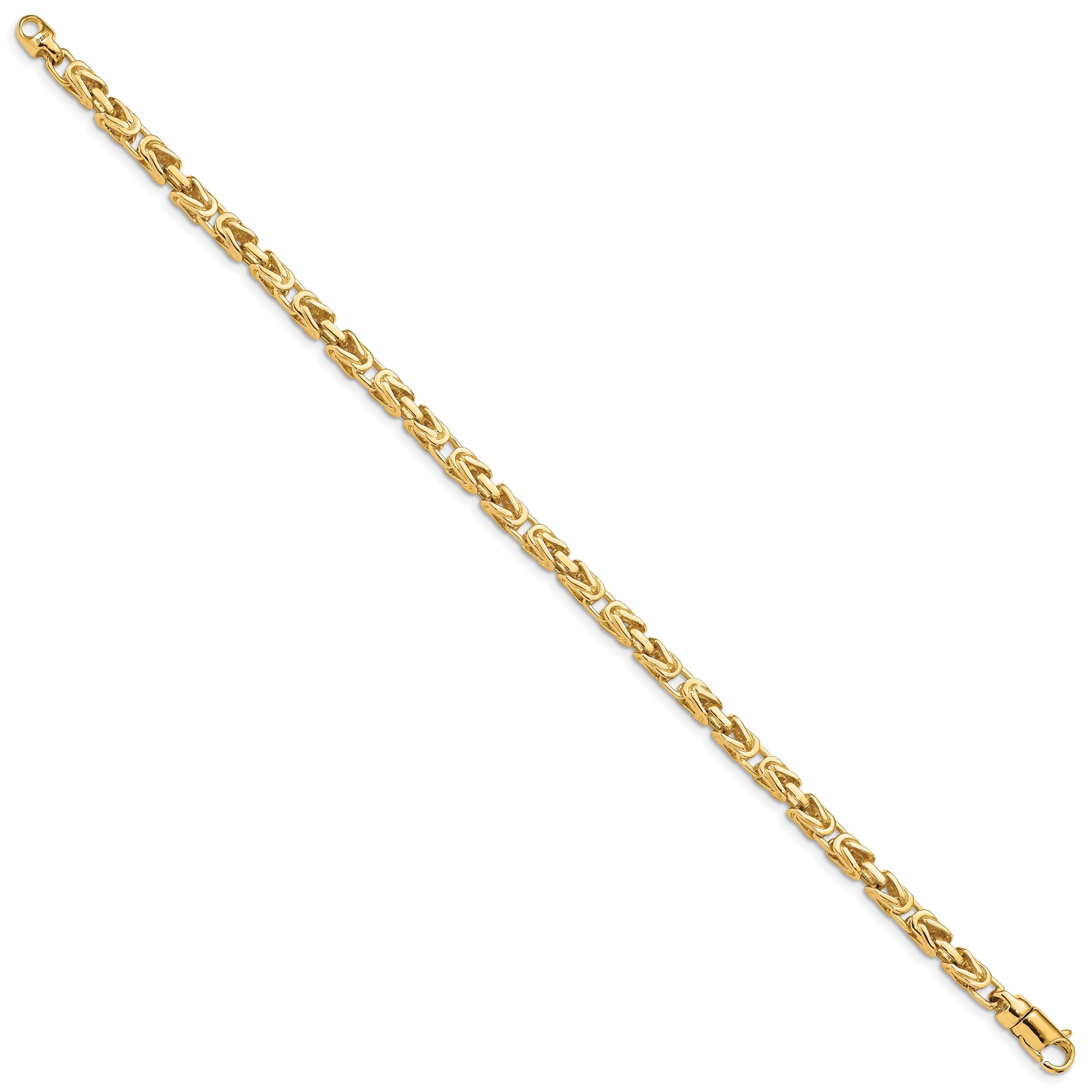 10K Yellow Gold 4.1mm Hand-Polished Byzantine Link Bracelet