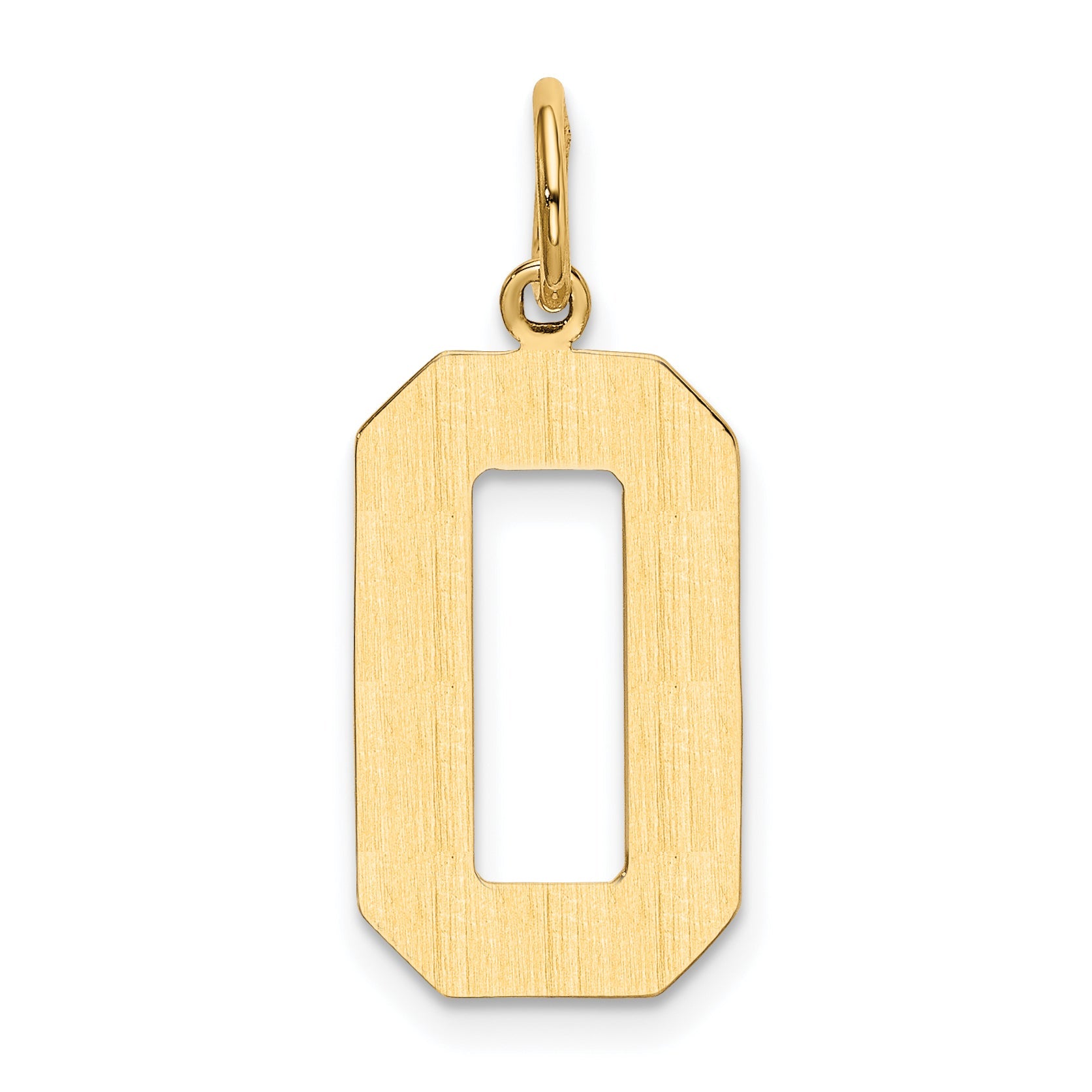 10K Yellow Gold Large Polished Number 0 Charm