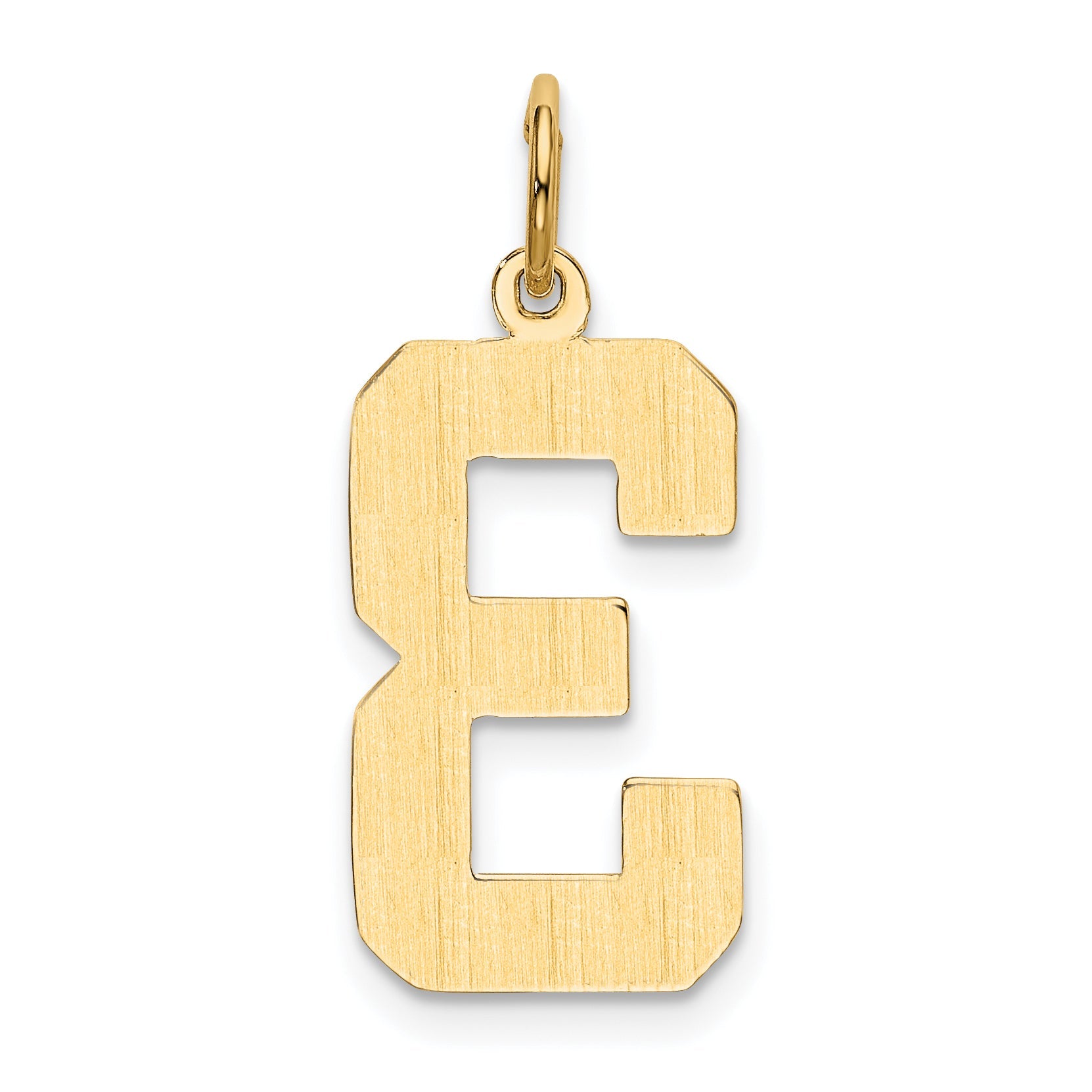 10K Yellow Gold Large Polished Number 3 Charm