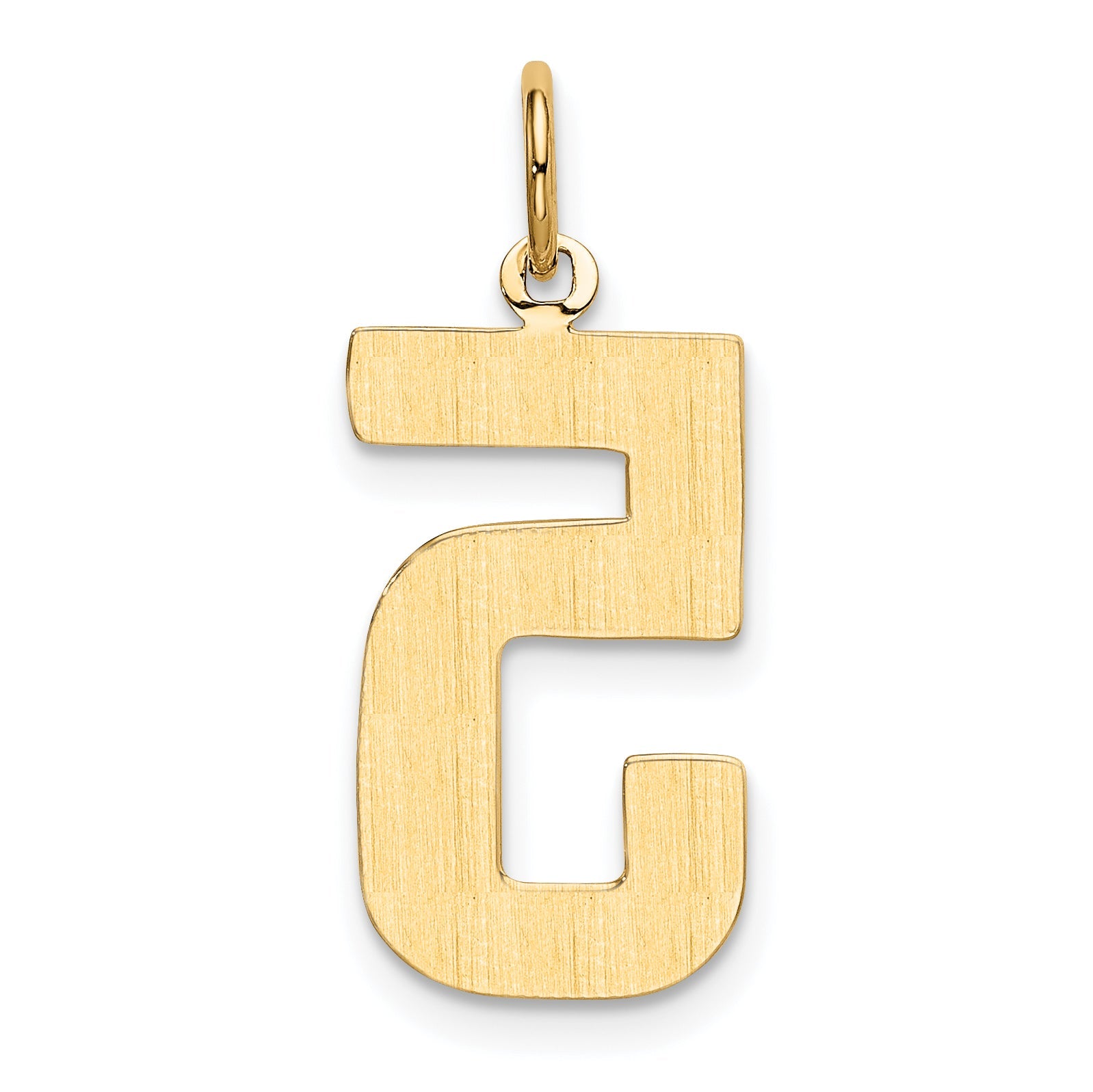 10K Yellow Gold Large Polished Number 5 Charm