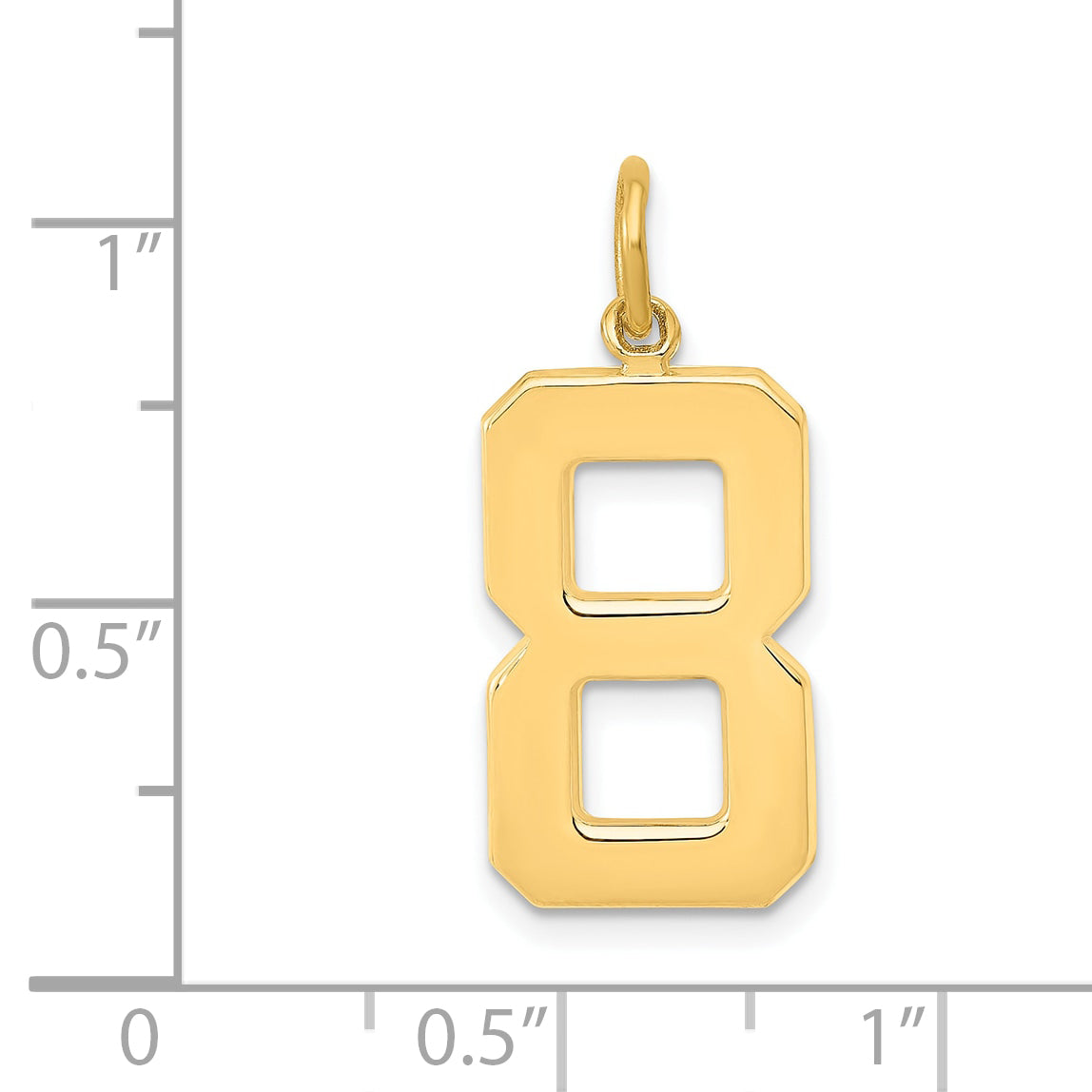 10K Yellow Gold Large Polished Number 8 Charm