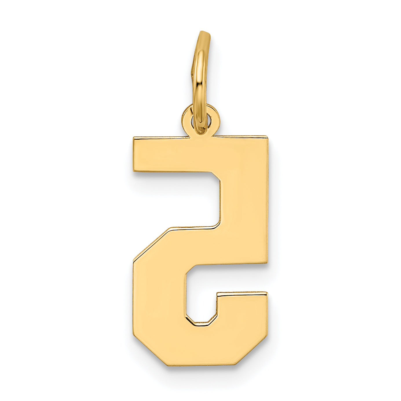 10K Yellow Gold Medium Satin Number 5 Charm