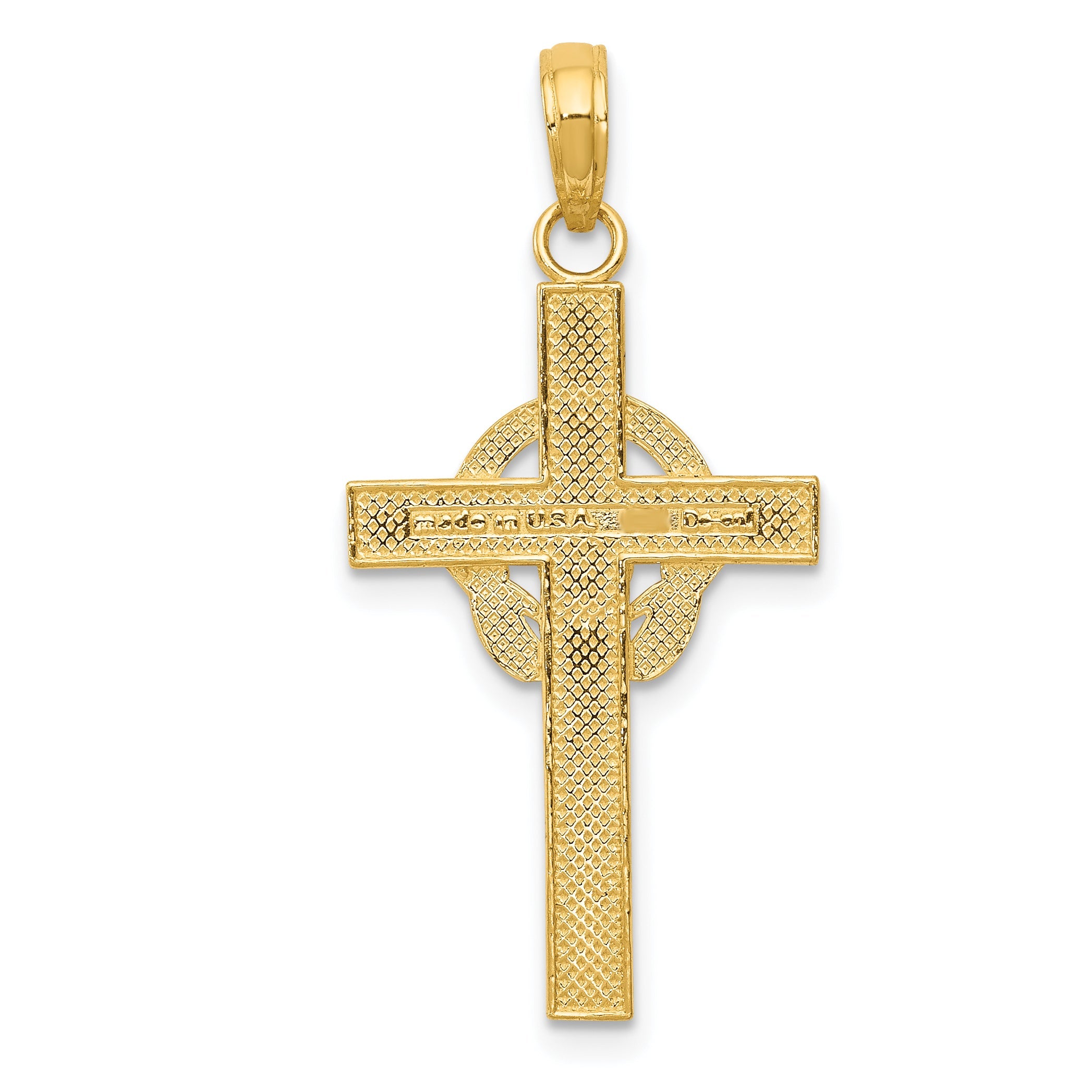 10K Yellow Gold 10K Polished Claddagh Cross Pendant