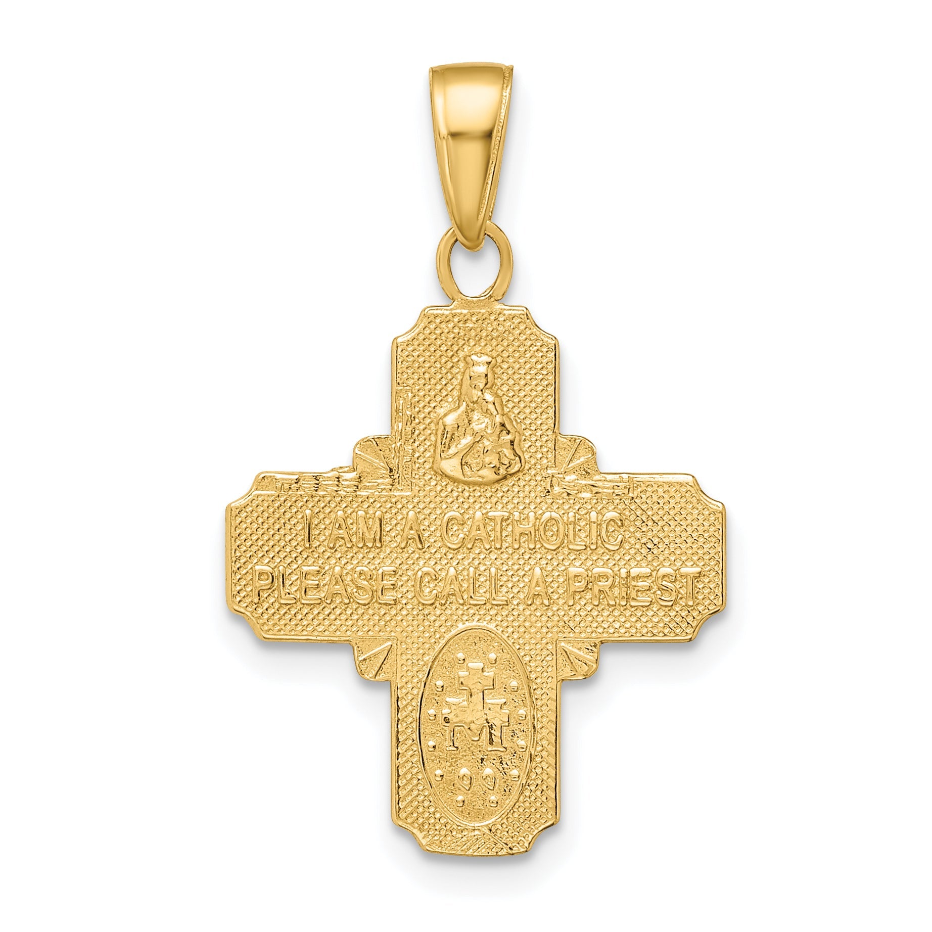 10K Yellow Gold 4-Way Medal Pendant