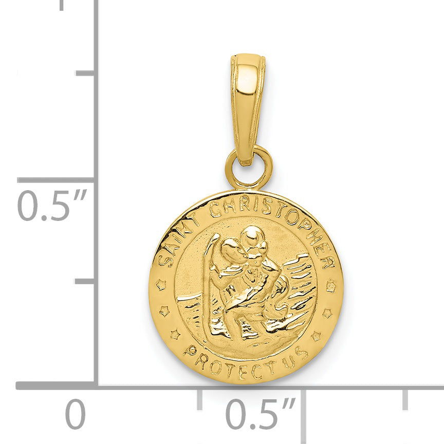10K Yellow Gold 10K Saint Christopher Medal Charm