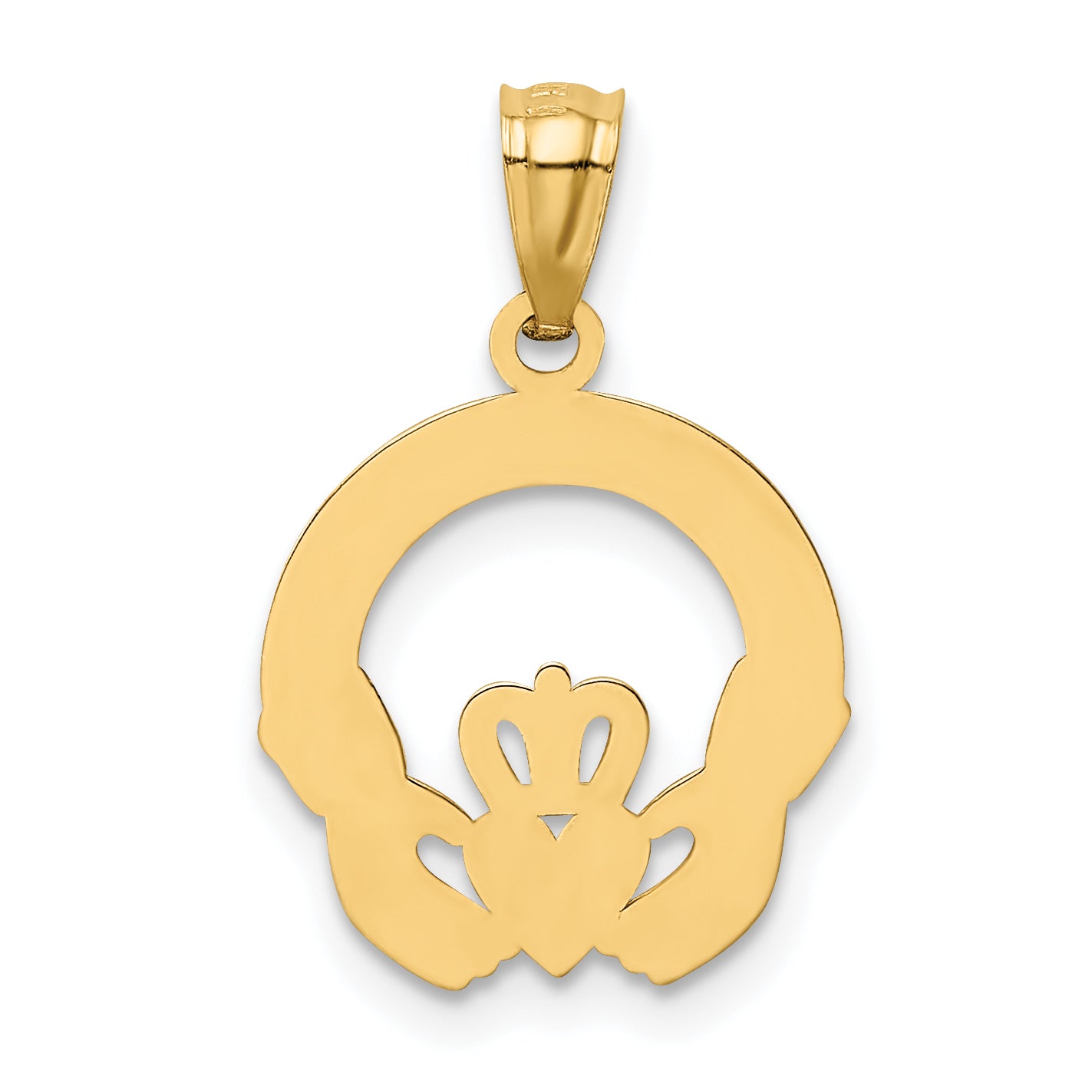 10K Yellow Gold Claddagh Charm