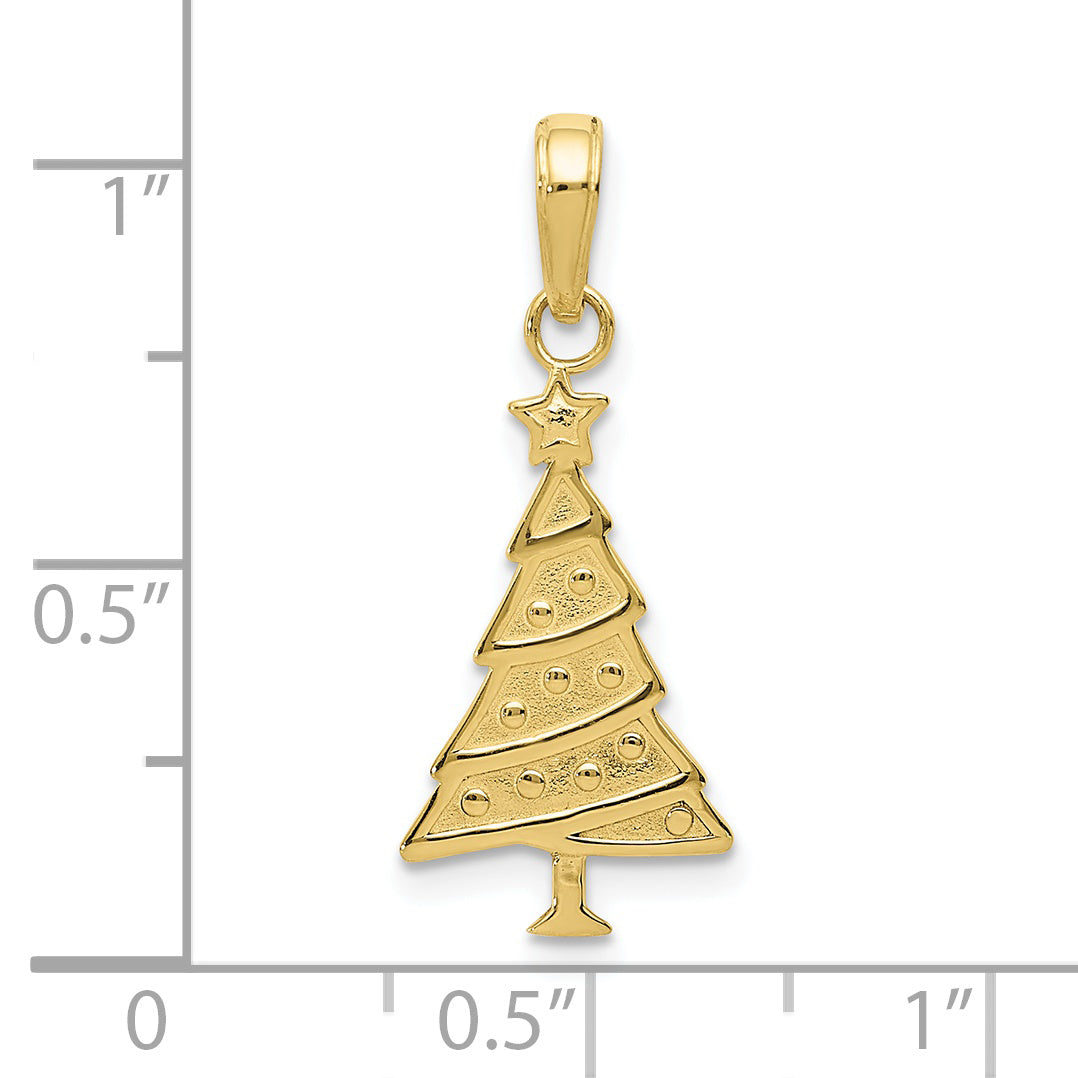 10K Yellow Gold 10K Polished Christmas Tree Pendant