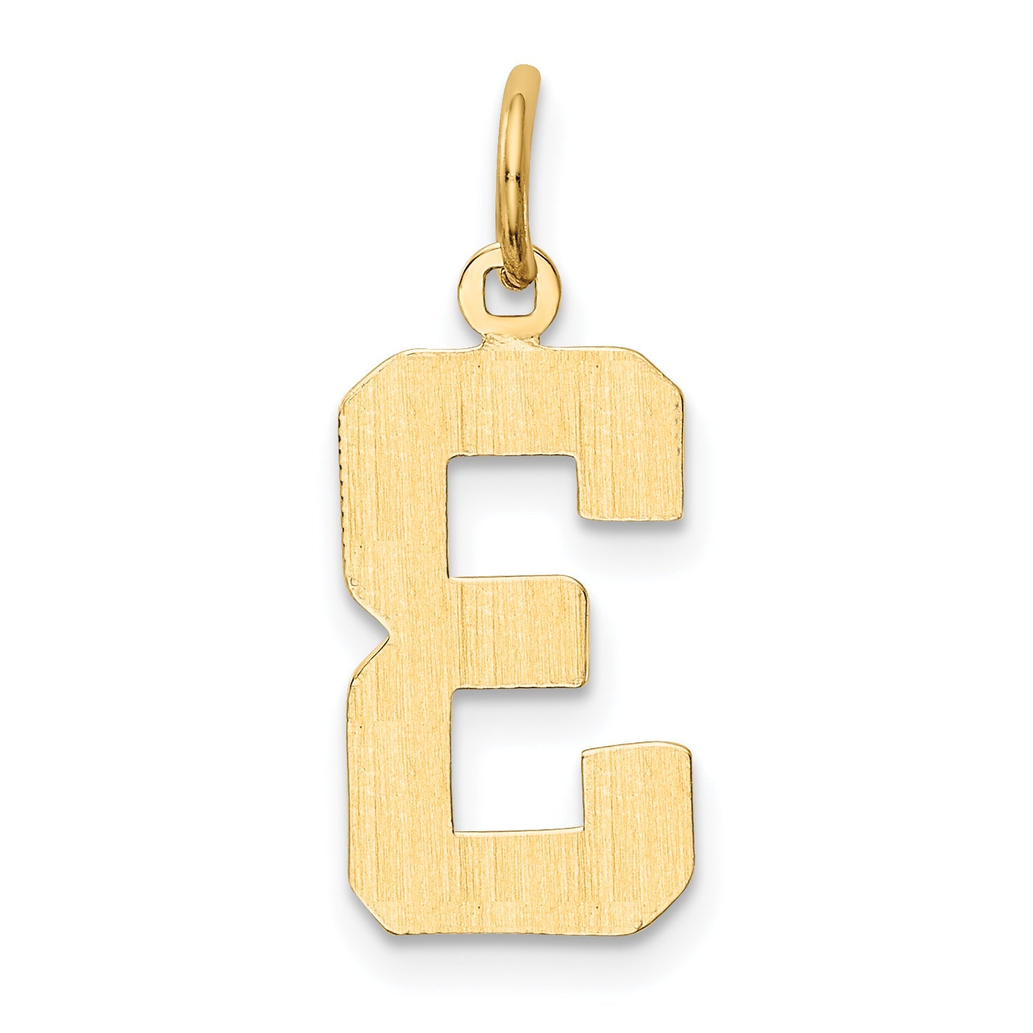 10K Yellow Gold Medium Polished Number 3 Charm