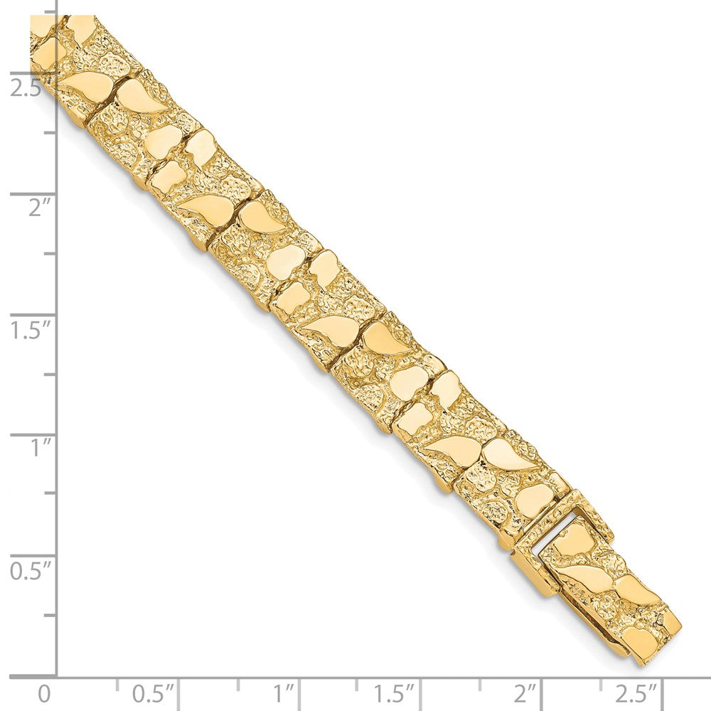 8 Inch 10K 10.0mm Nugget Bracelet