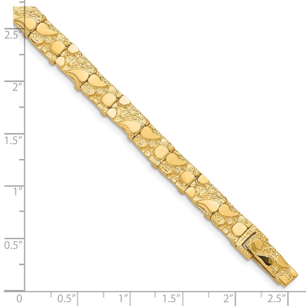 8 Inch 10K 7.0mm Nugget Bracelet
