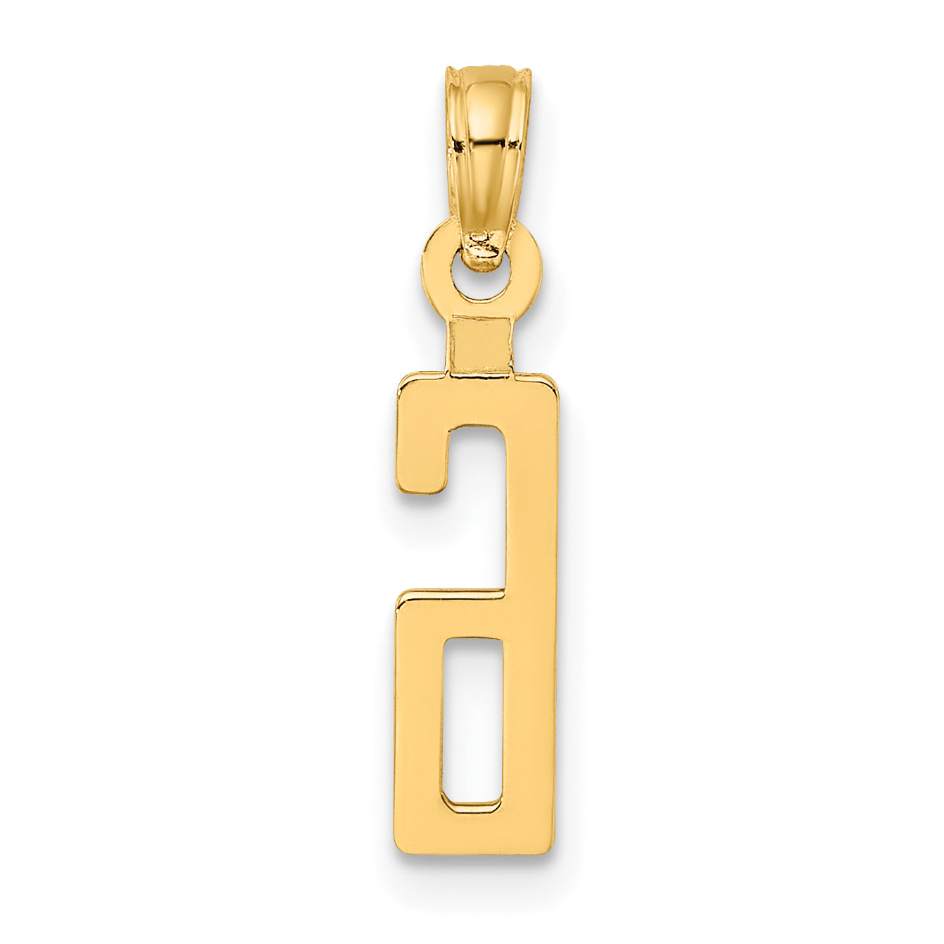 10K Yellow Gold 10K Number 6 Block Charm