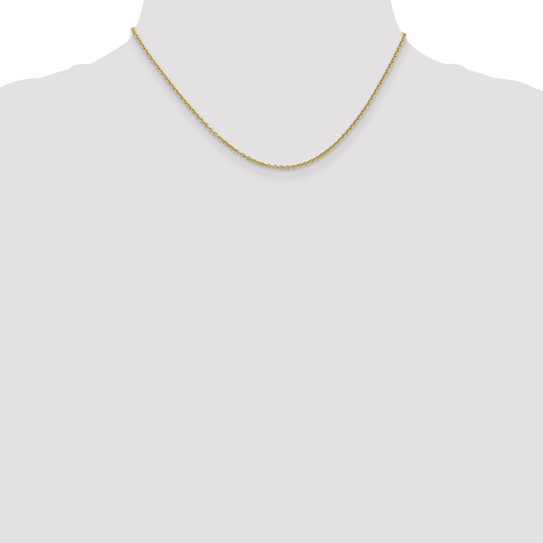 16 Inch 10K Yellow Gold 1.8mm Forzantine Cable Chain Necklace