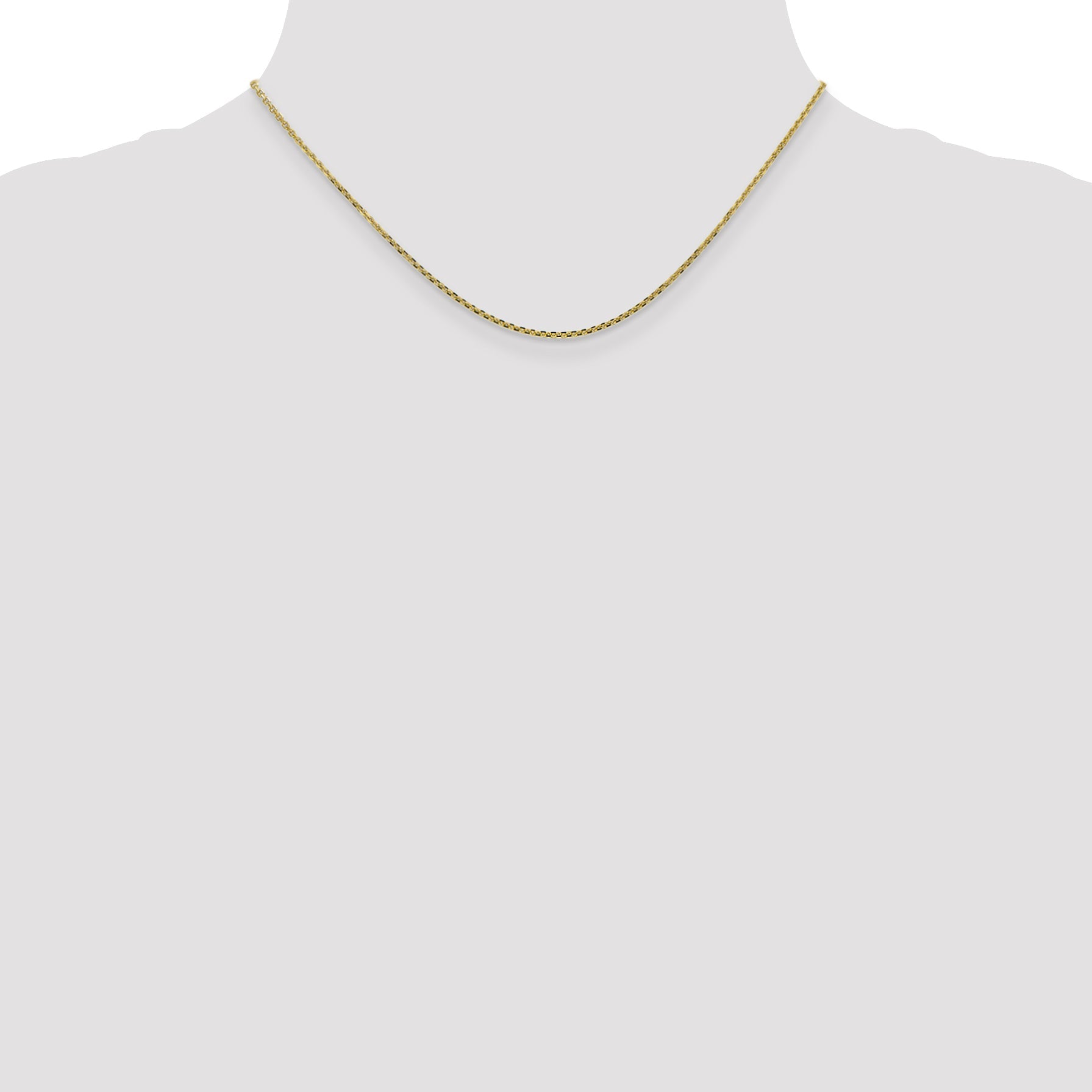 16 Inch 10K 1.45mm D/C Cable Chain Necklace