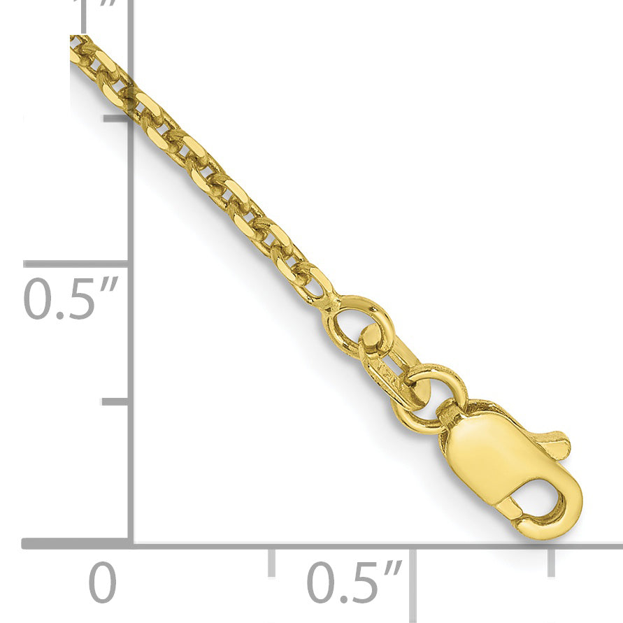 9 Inch 10K Yellow Gold 1.65mm D/C Cable Chain Bracelet