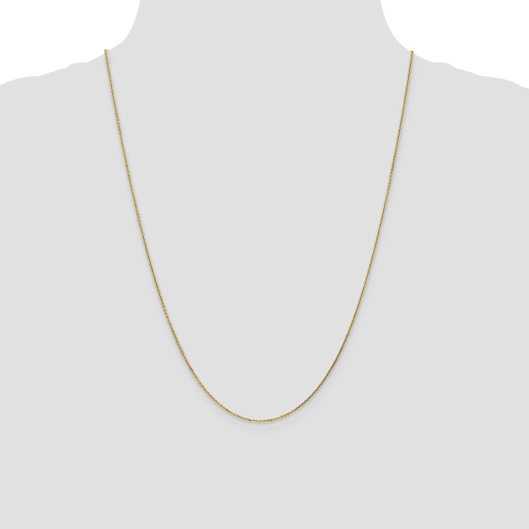 24 Inch 10K Yellow Gold .95mm D/C Cable Chain Necklace
