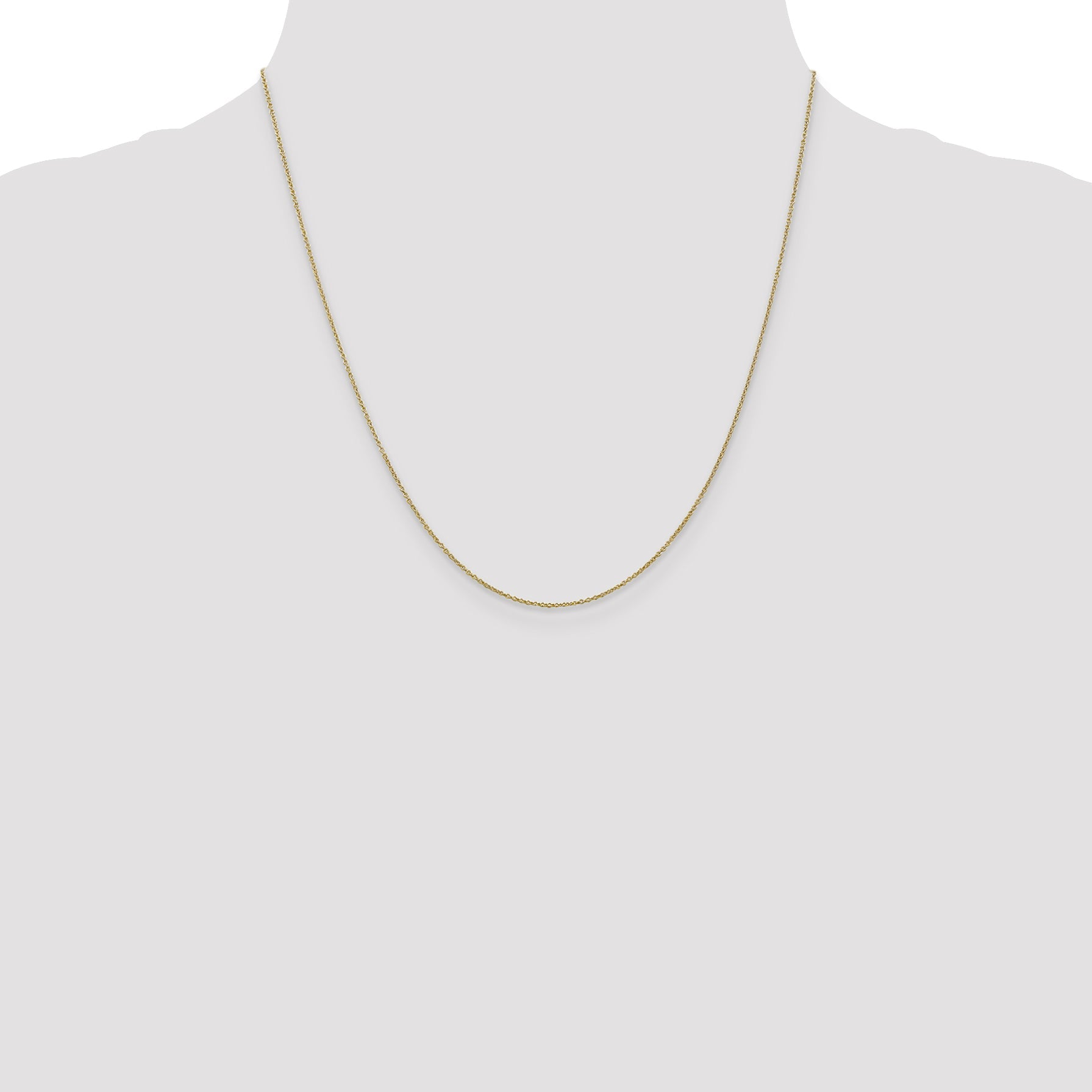 2 Inch 10K Yellow Gold .9mm Cable Chain Necklace