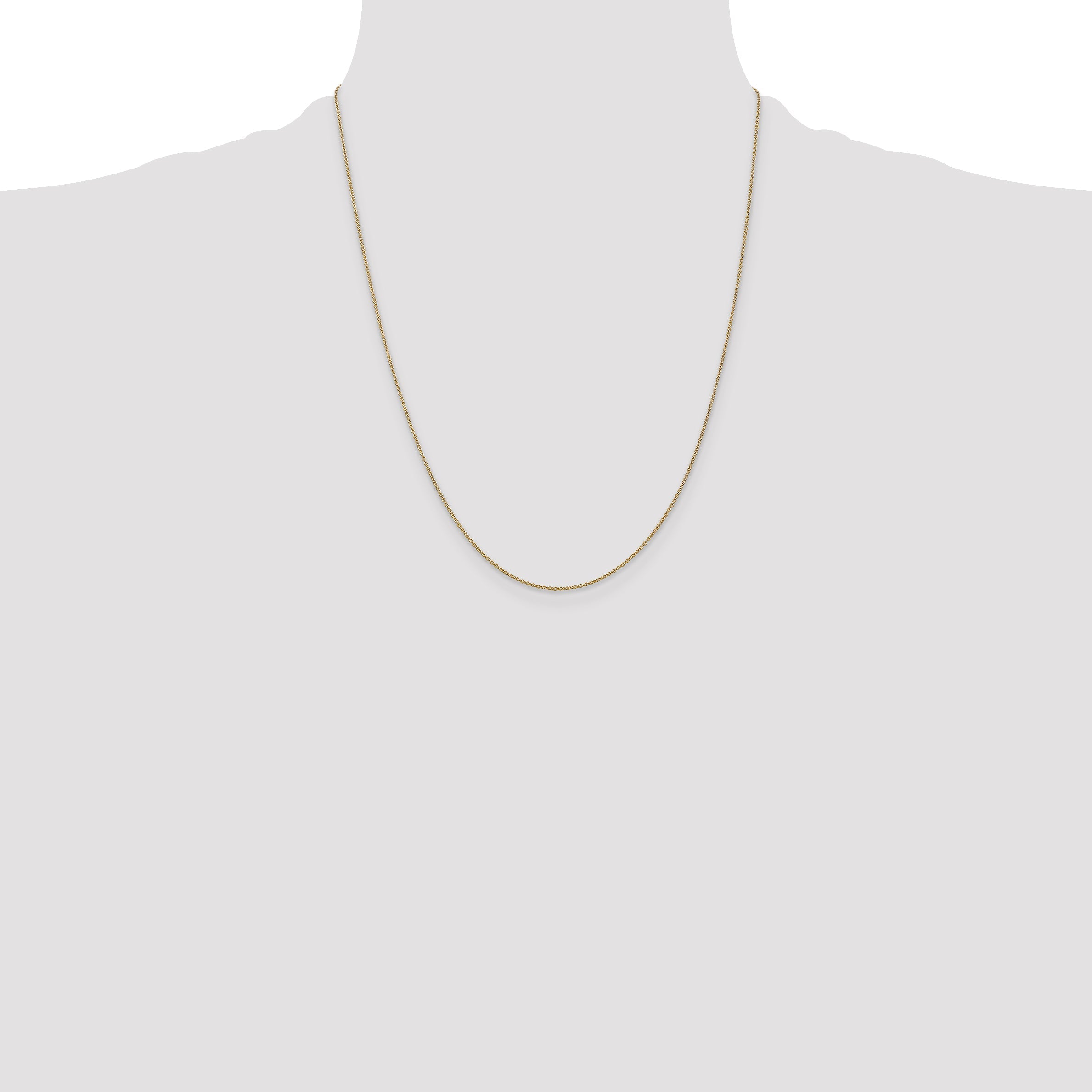 22 Inch 10K Yellow Gold .9mm Cable Chain Necklace