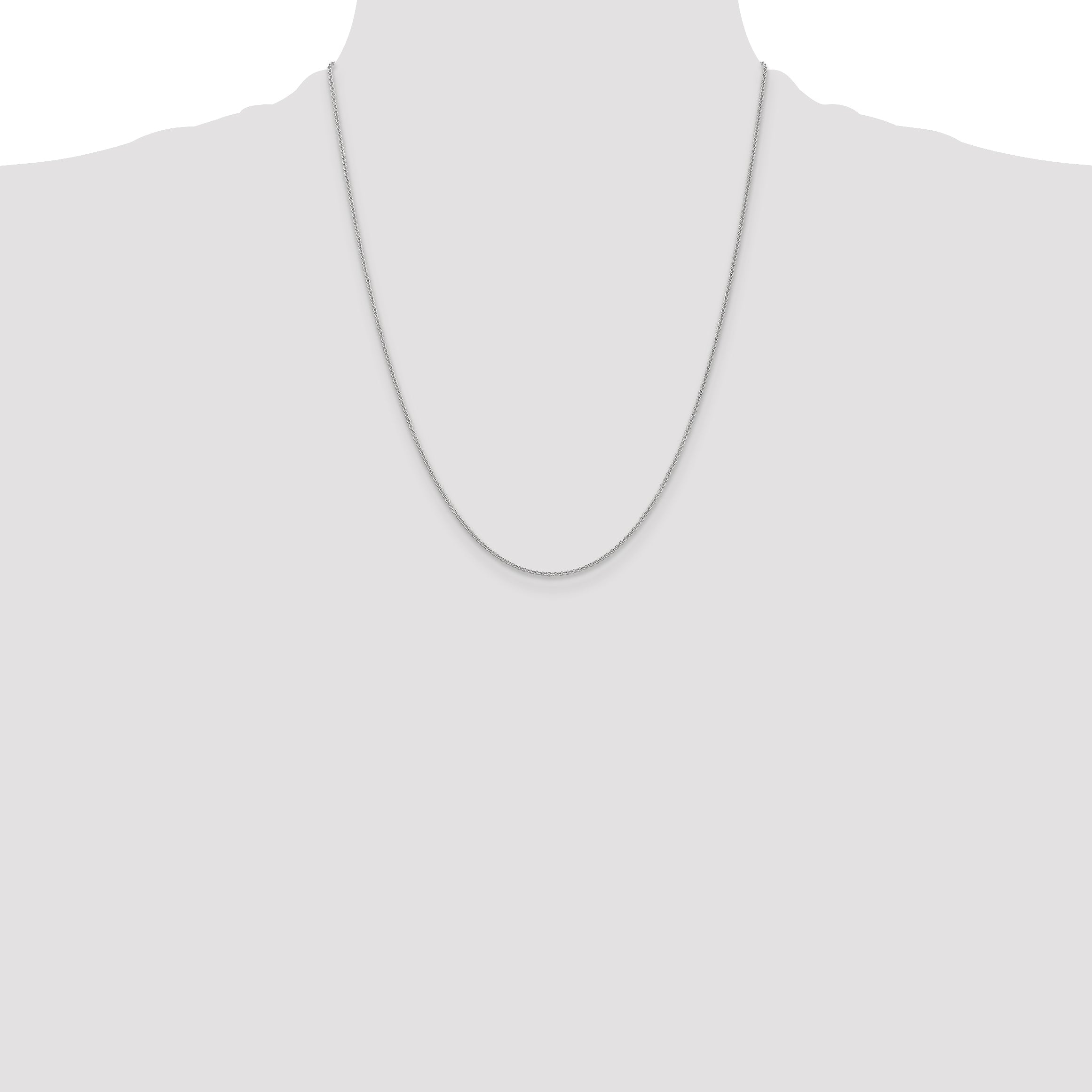 22 Inch 10K White Gold 10K Wg 1.2mm Cable Chain Necklace