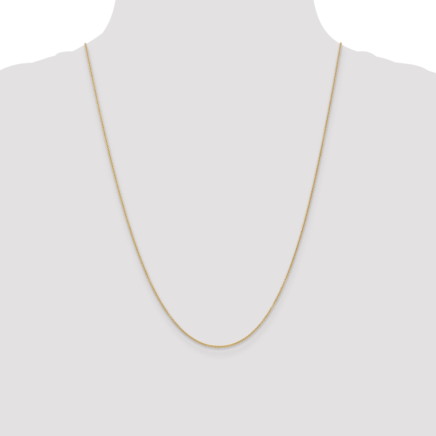 24 Inch 10K Yellow Gold 10K 1.2mm Cable Chain Necklace