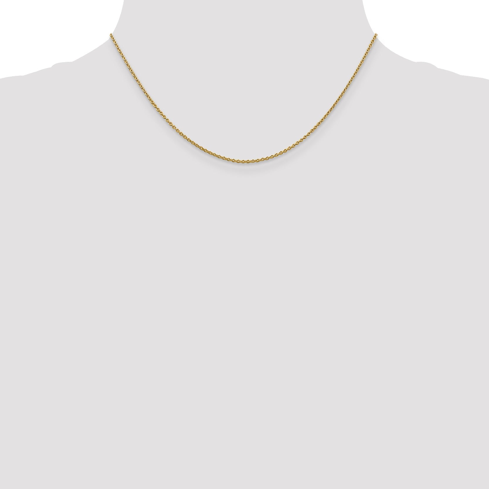 16 Inch 10K Yellow Gold 1.4mm Forzantine Cable Chain Necklace