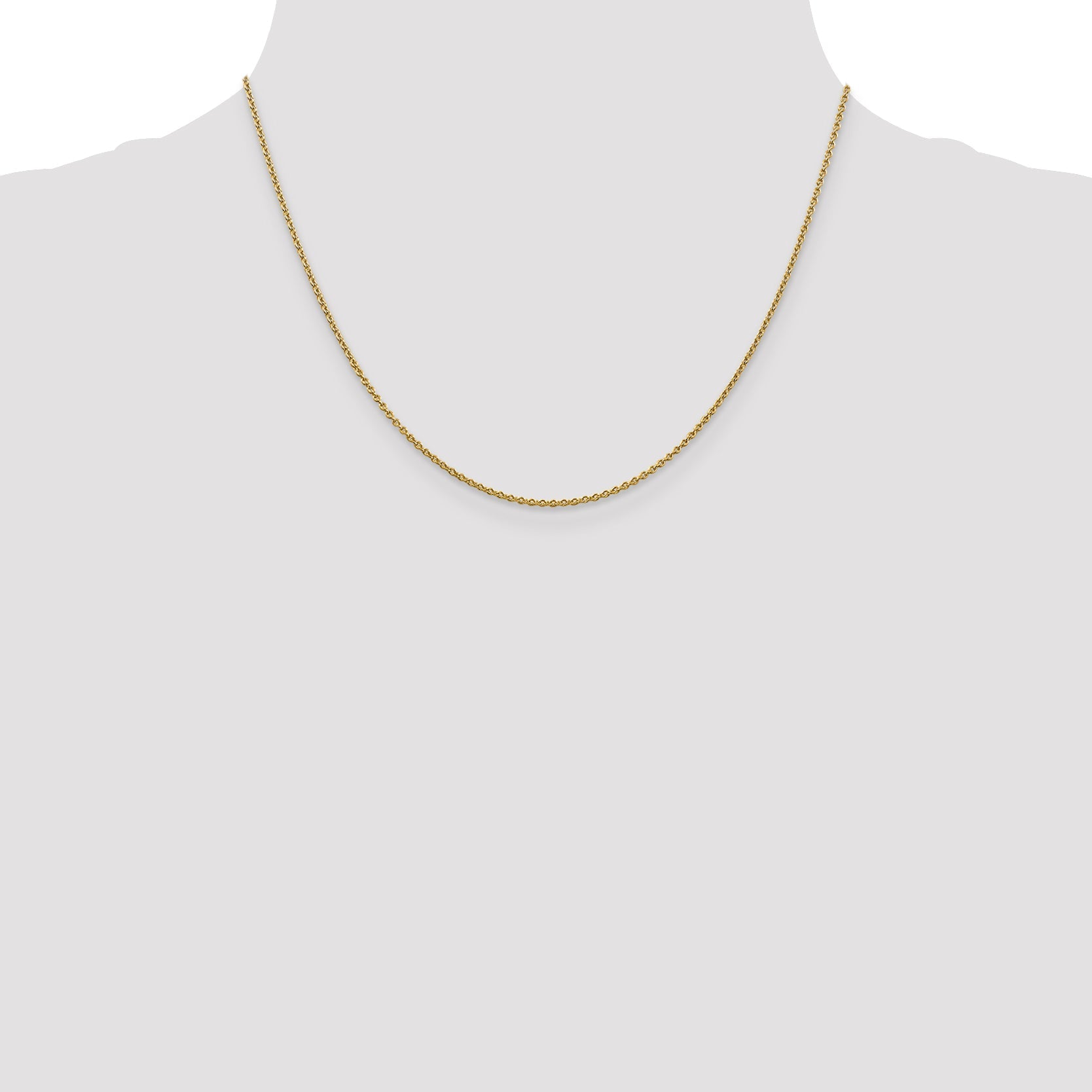 18 Inch 10K Yellow Gold 1.4mm Forzantine Cable Chain Necklace
