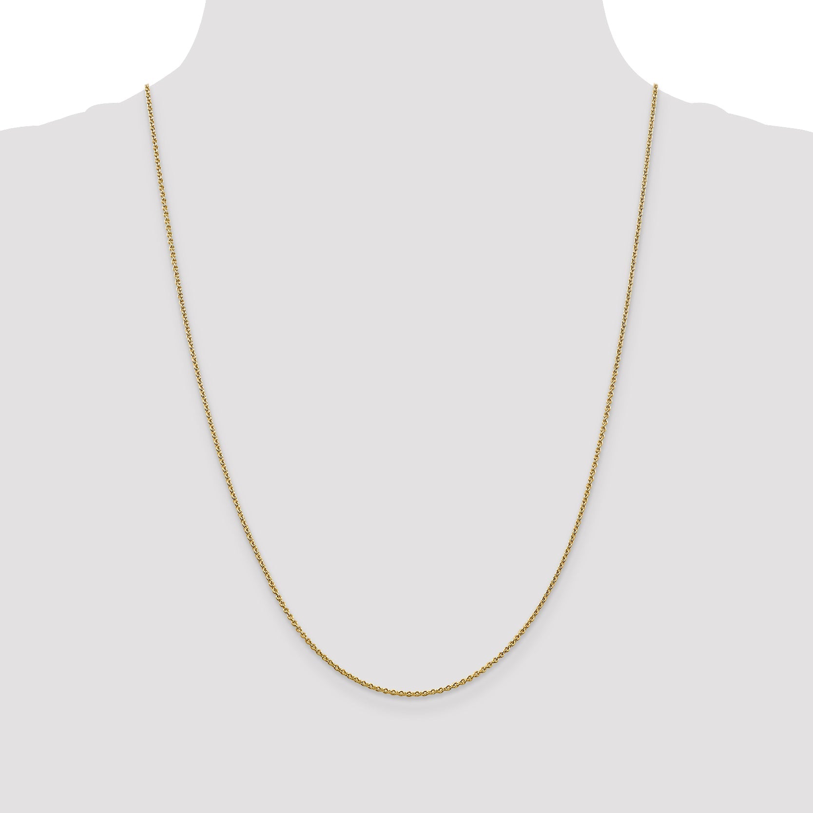 24 Inch 10K Yellow Gold 1.4mm Forzantine Cable Chain Necklace