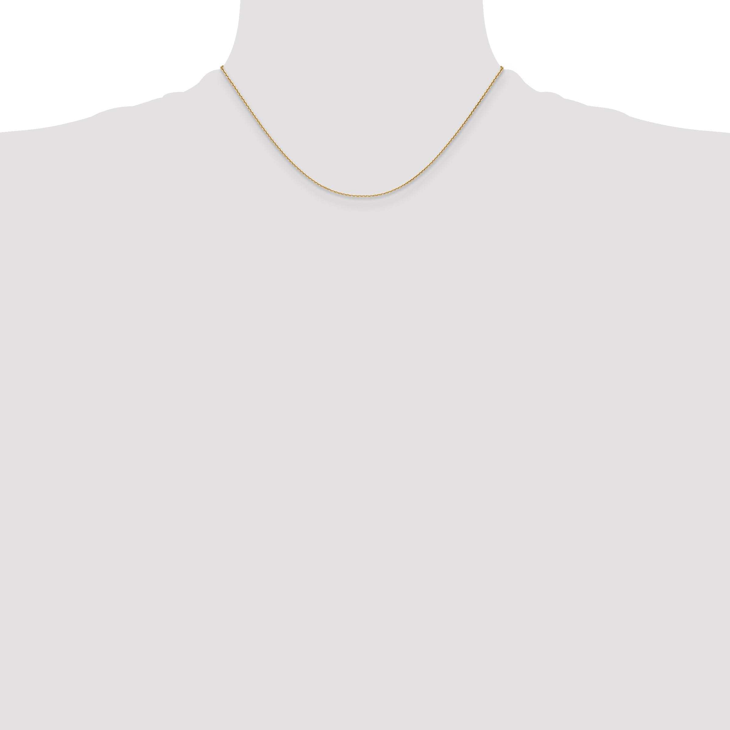 16 Inch 10K Yellow Gold 1.2mm D/C Cable Chain Necklace