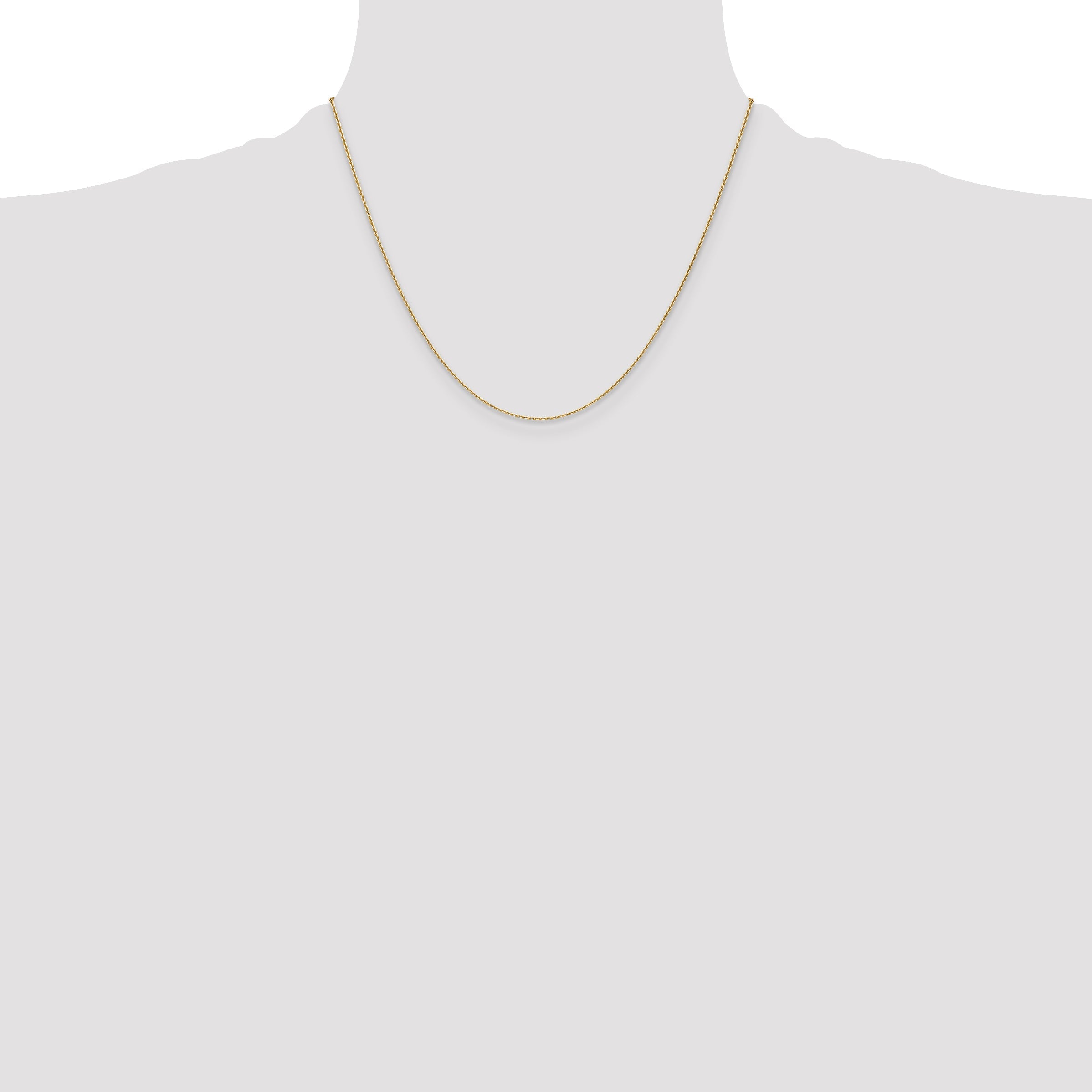 18 Inch 10K Yellow Gold 1.2mm D/C Cable Chain Necklace