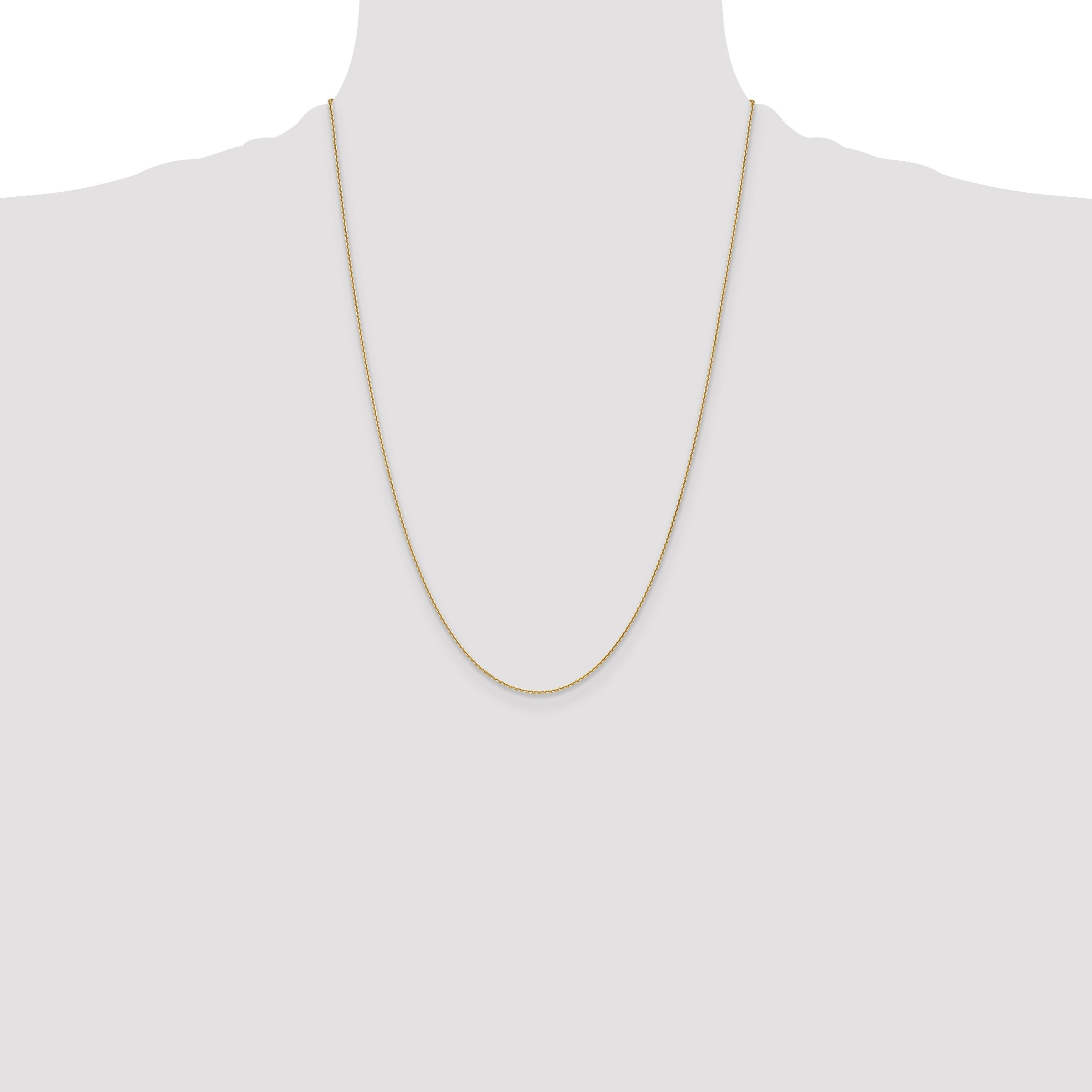 24 Inch 10K Yellow Gold 1.2mm D/C Cable Chain Necklace