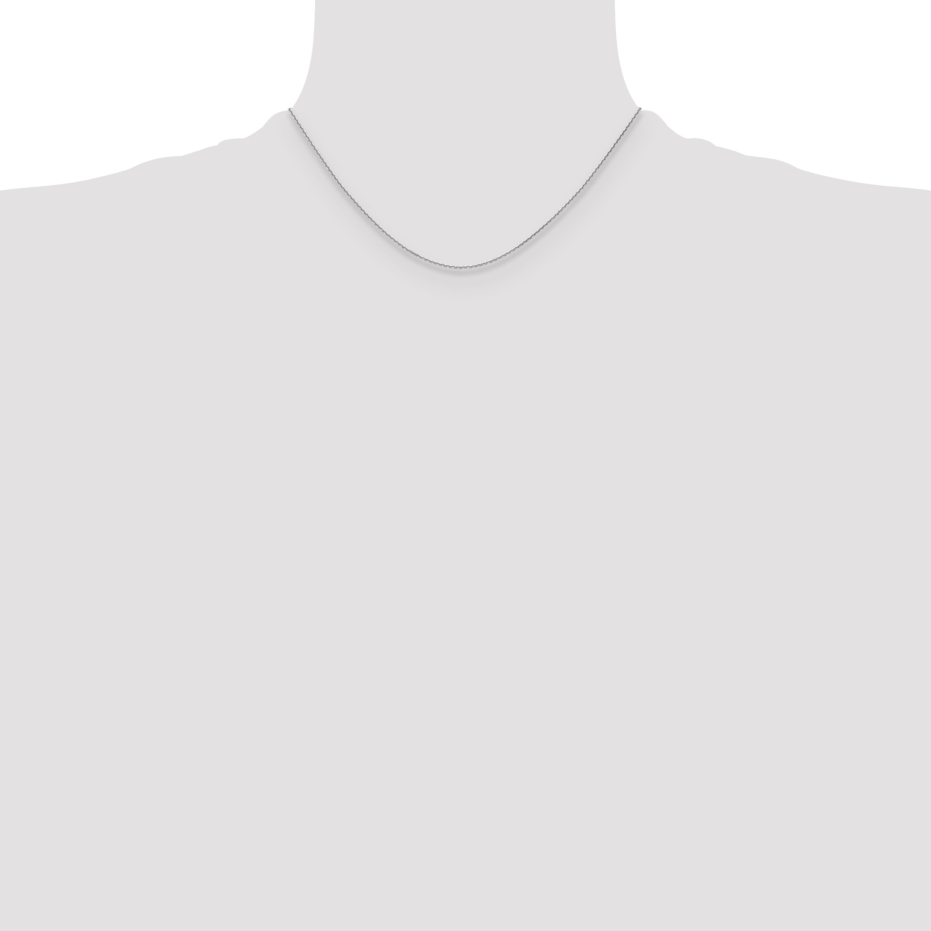 16 Inch 10K White Gold Wg 1.2mm D/C Cable Chain Necklace