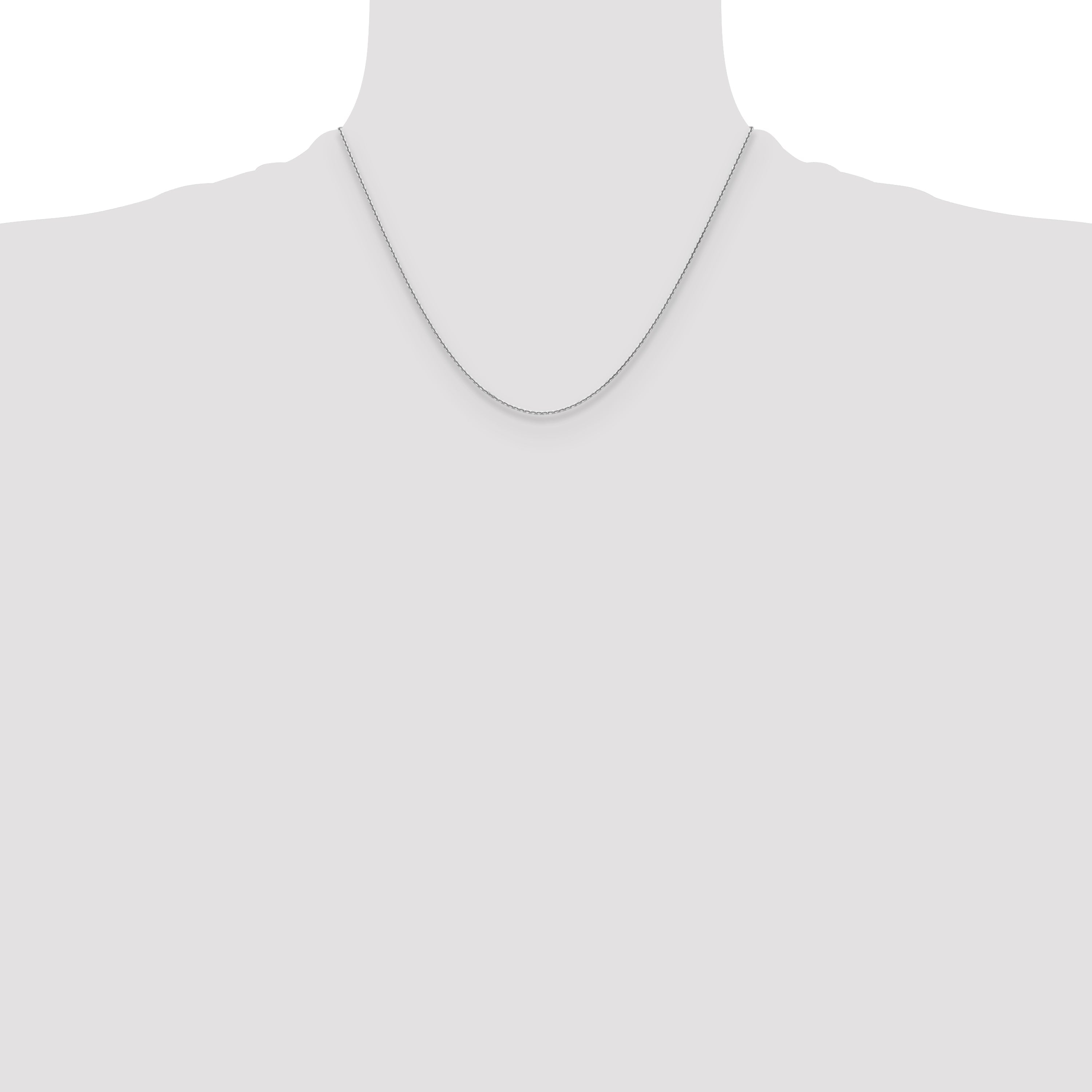 18 Inch 10K White Gold Wg 1.2mm D/C Cable Chain Necklace