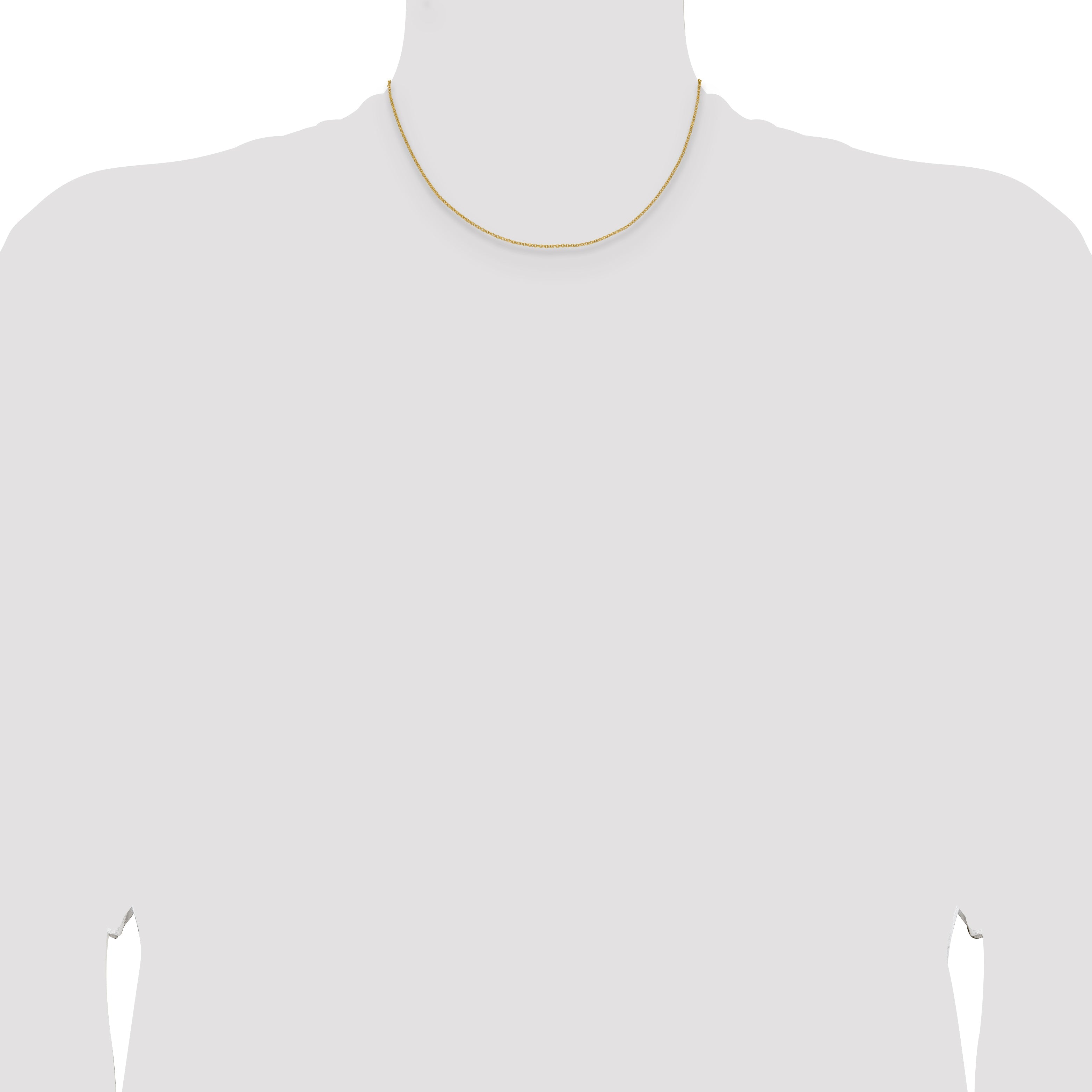 16 Inch 10K Yellow Gold 1.5mm Cable Chain Necklace