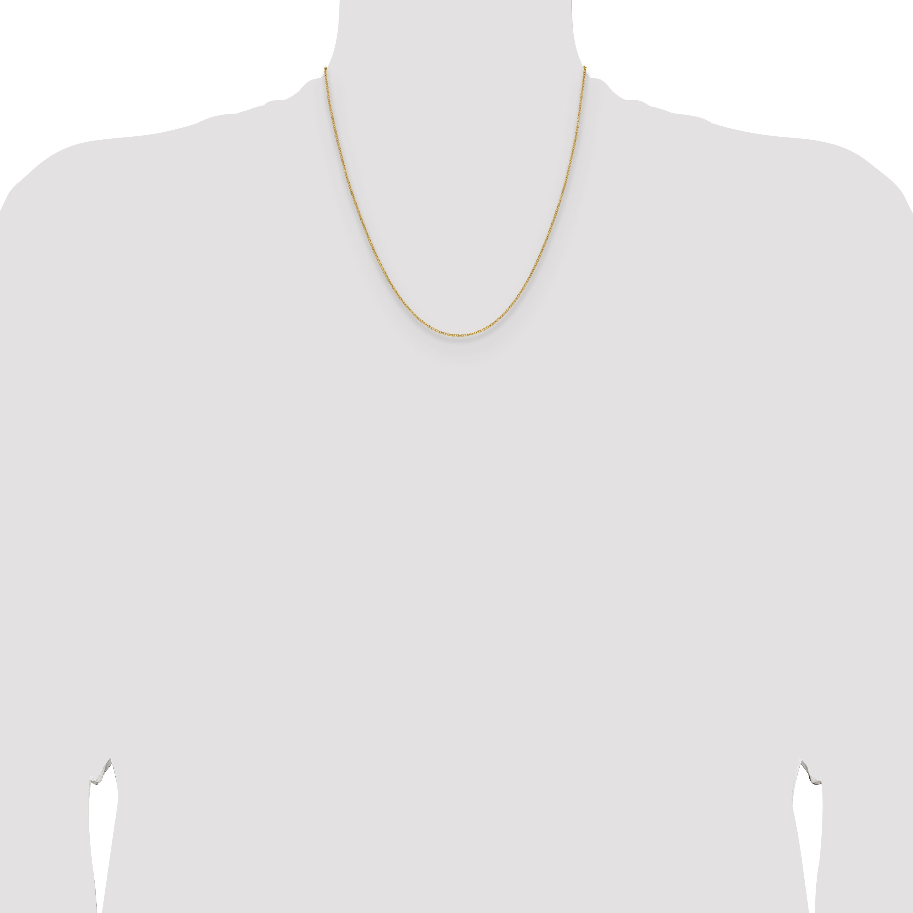 2 Inch 10K Yellow Gold 1.5mm Cable Chain Necklace