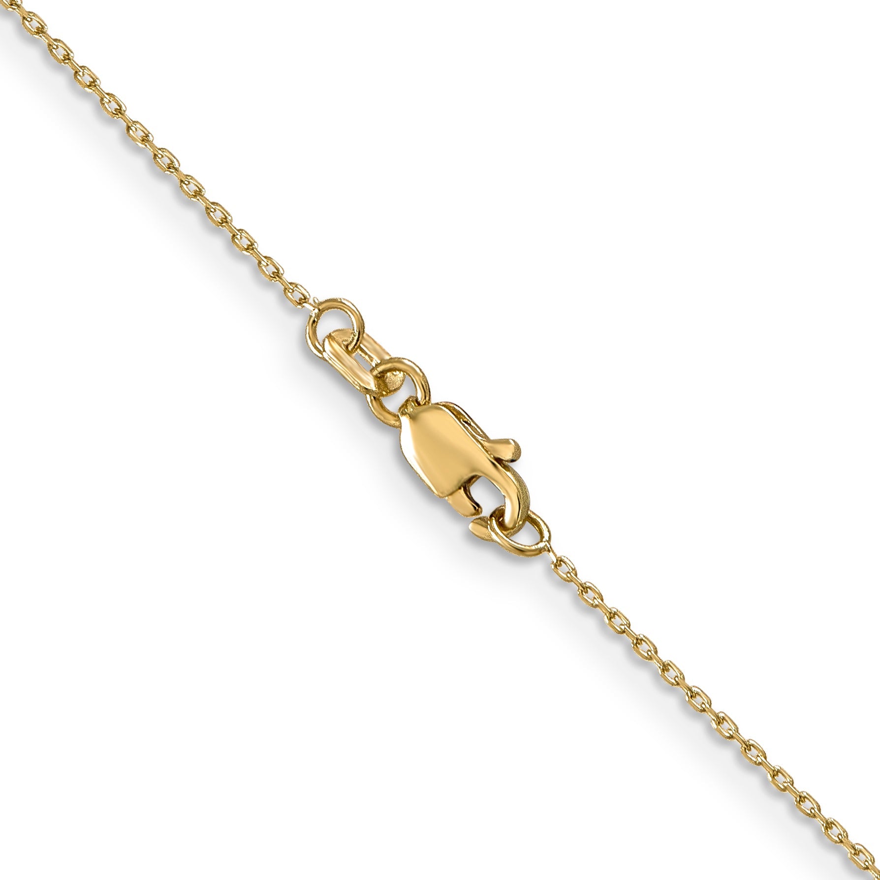 14 Inch 10K Yellow Gold .8mm D/C Cable With Lobster Clasp Chain Necklace