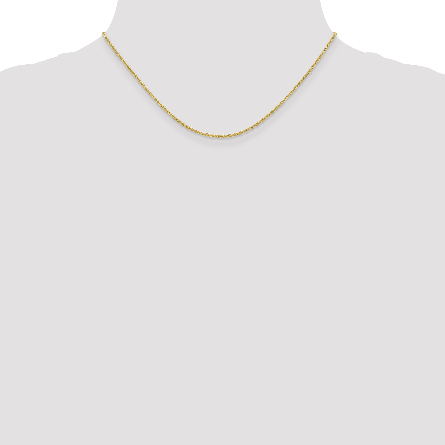 16 Inch 10K Yellow Gold 1.3mm Heavy-Baby Rope Chain Necklace