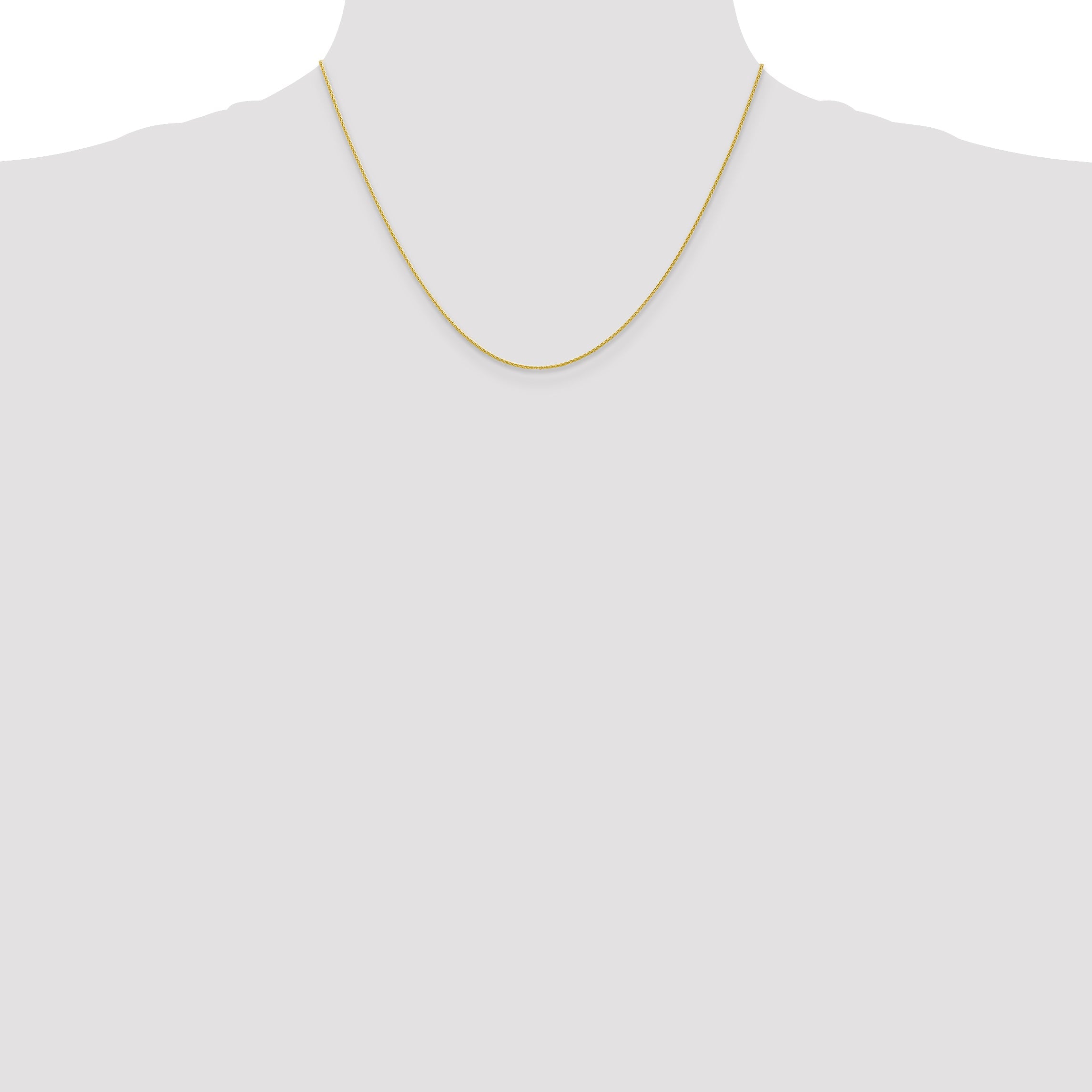 18 Inch 10K Yellow Gold 1.0mm Parisian Wheat Chain Necklace