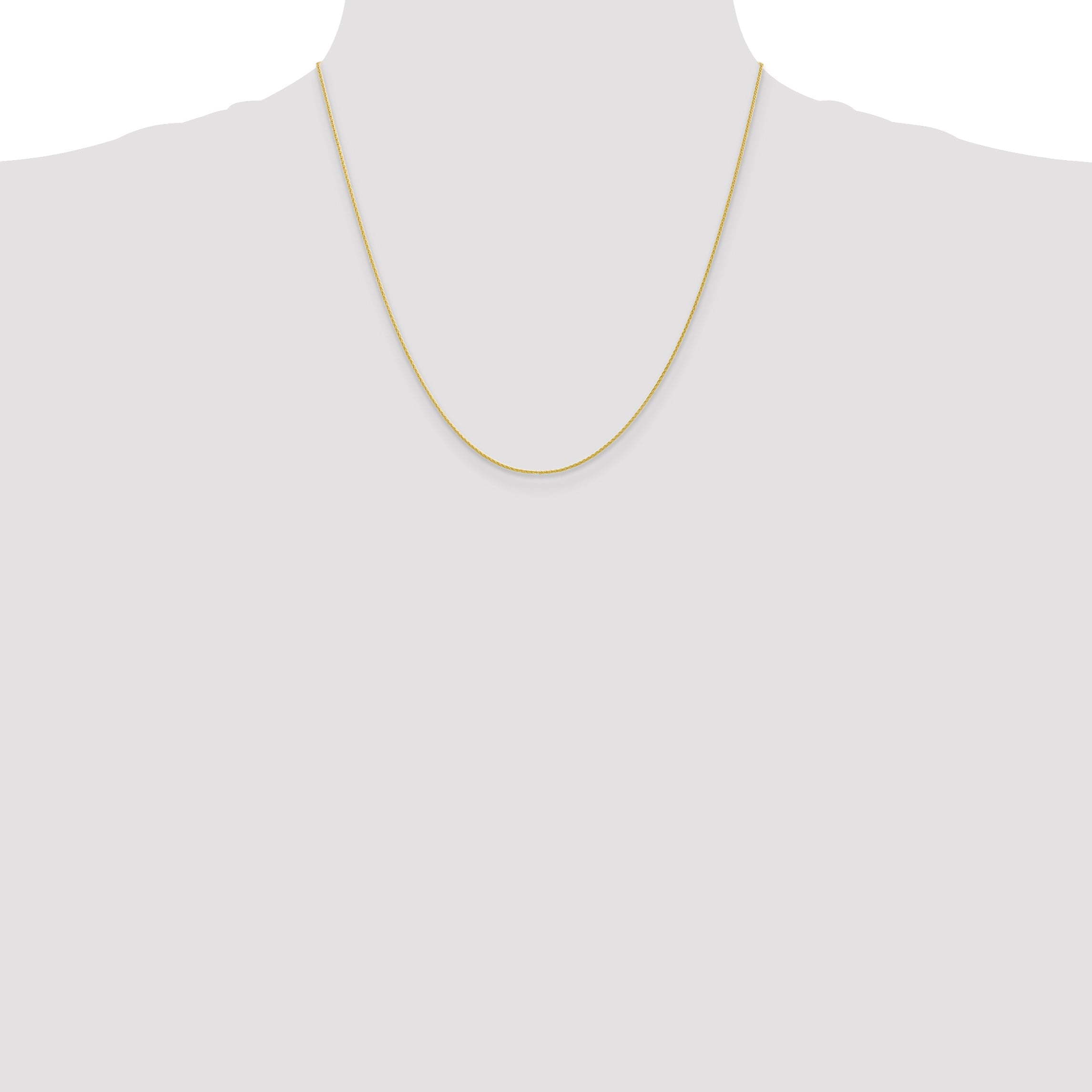 2 Inch 10K Yellow Gold 1mm Parisian Wheat Chain Necklace