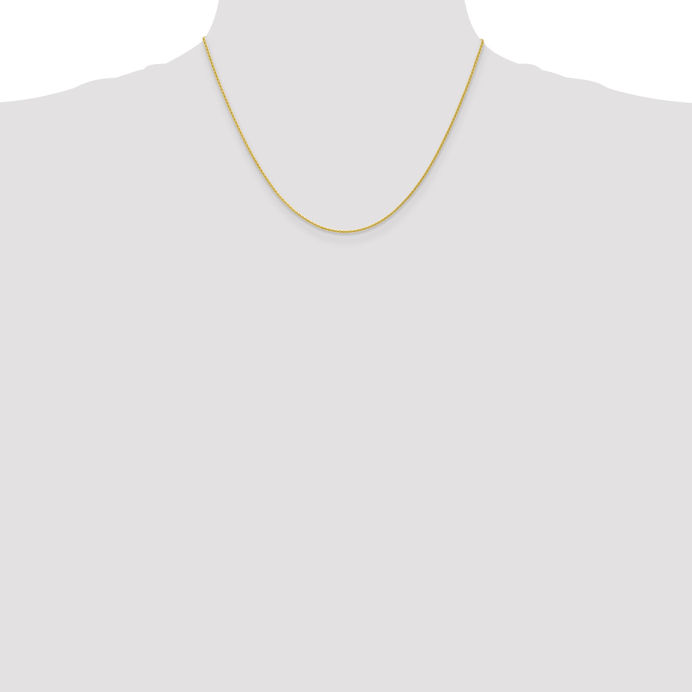 18 Inch 10K Yellow Gold 1.2mm Parisian Wheat Chain Necklace