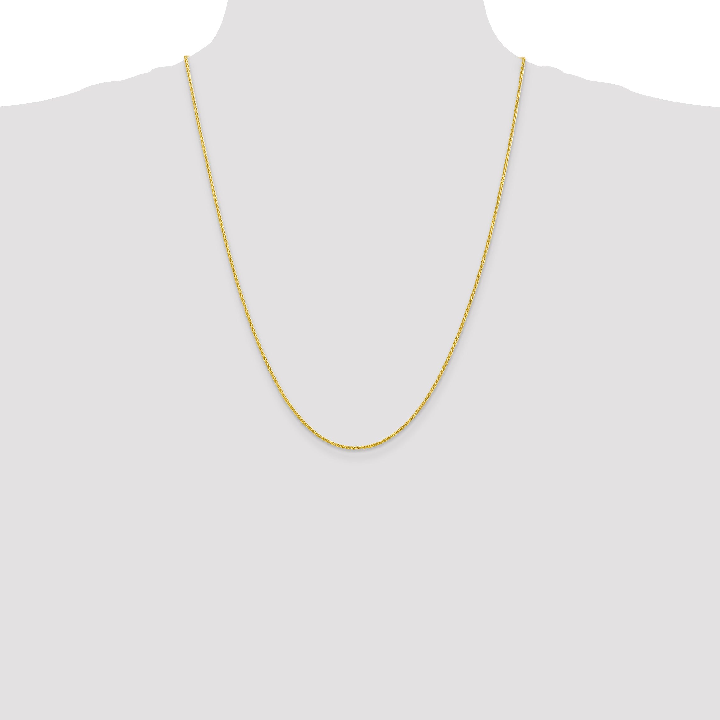 24 Inch 10K Yellow Gold 1.5mm Parisian Wheat Chain Necklace