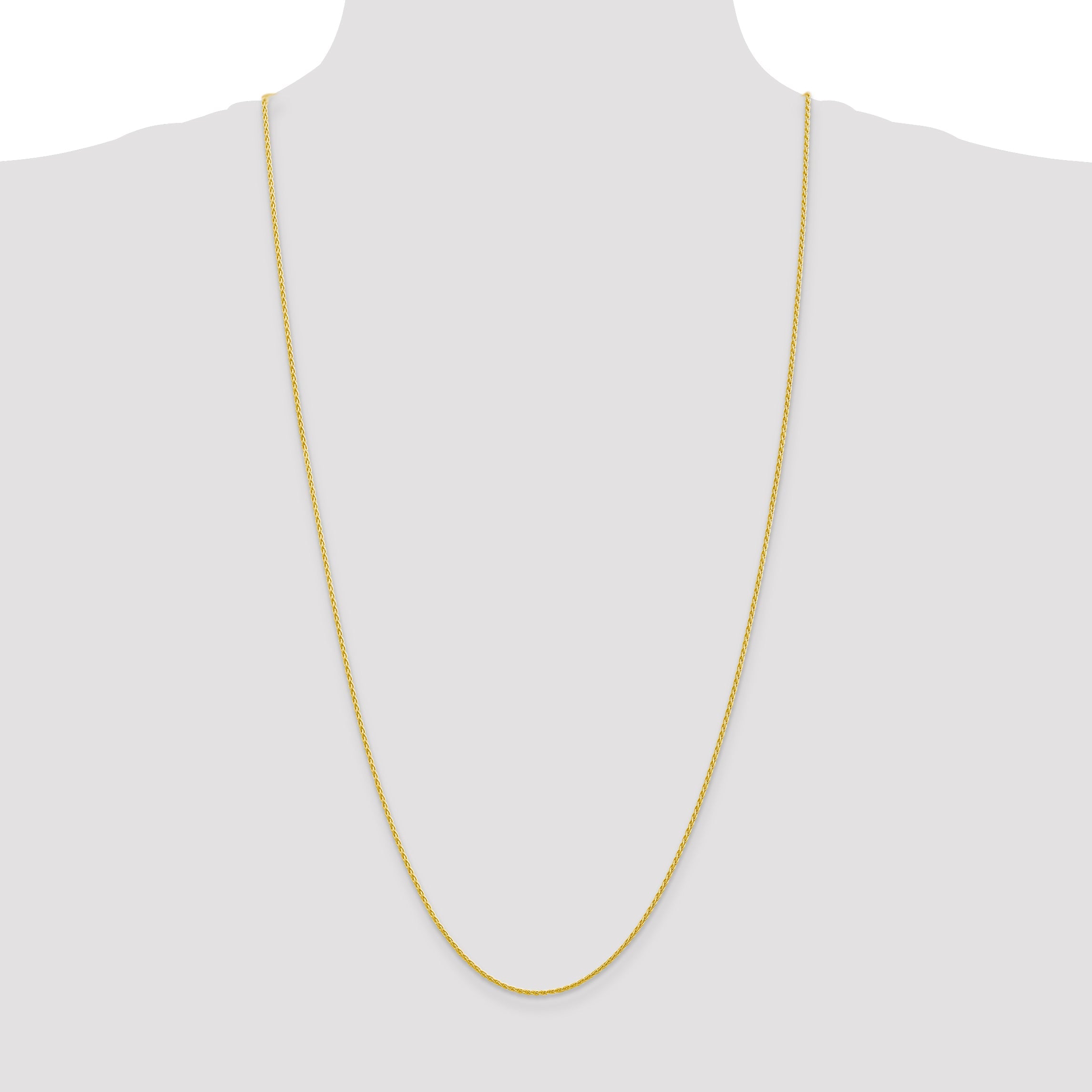 3 Inch 10K Yellow Gold 1.5mm Parisian Wheat Chain Necklace