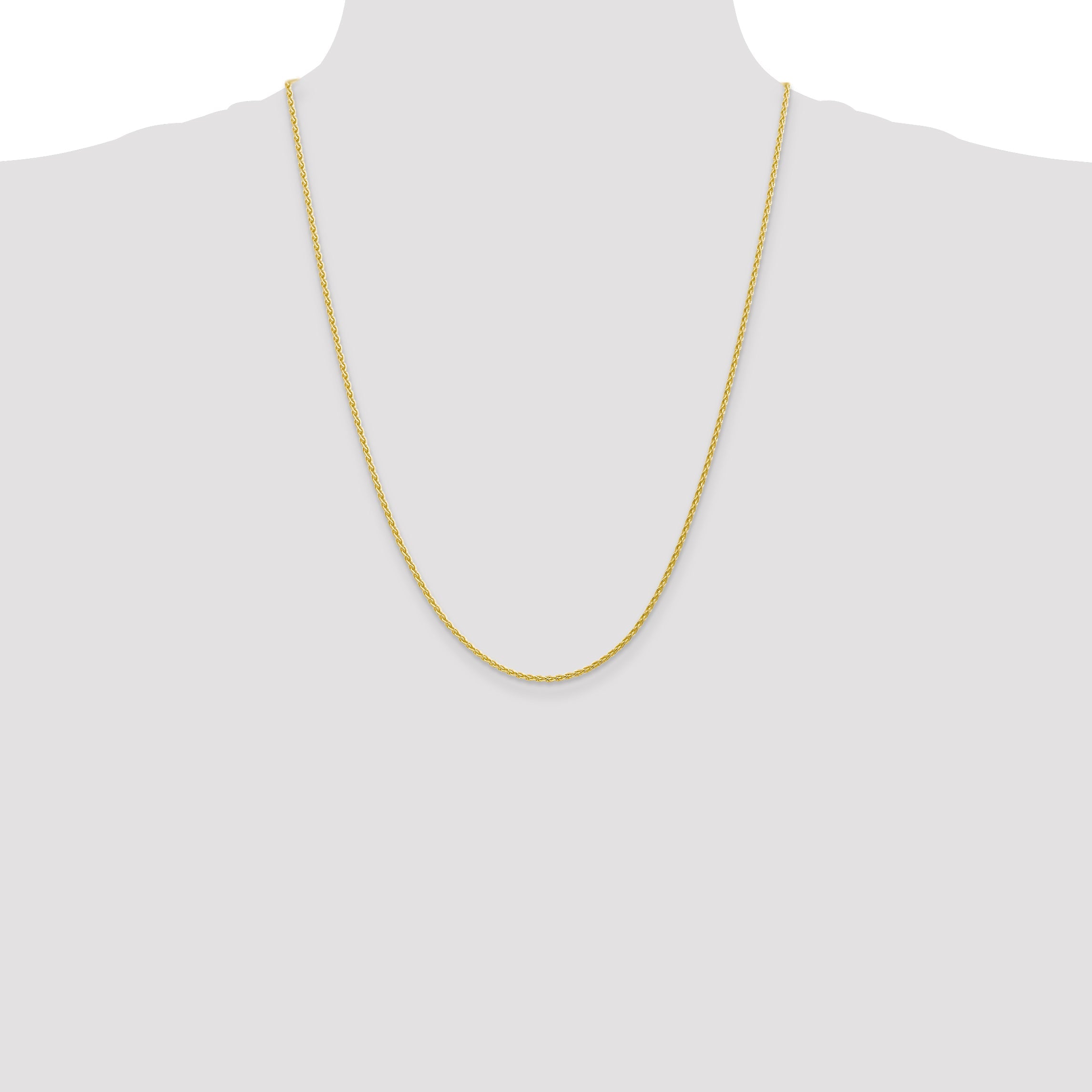 24 Inch 10K Yellow Gold 1.75mm Parisian Wheat Chain Necklace