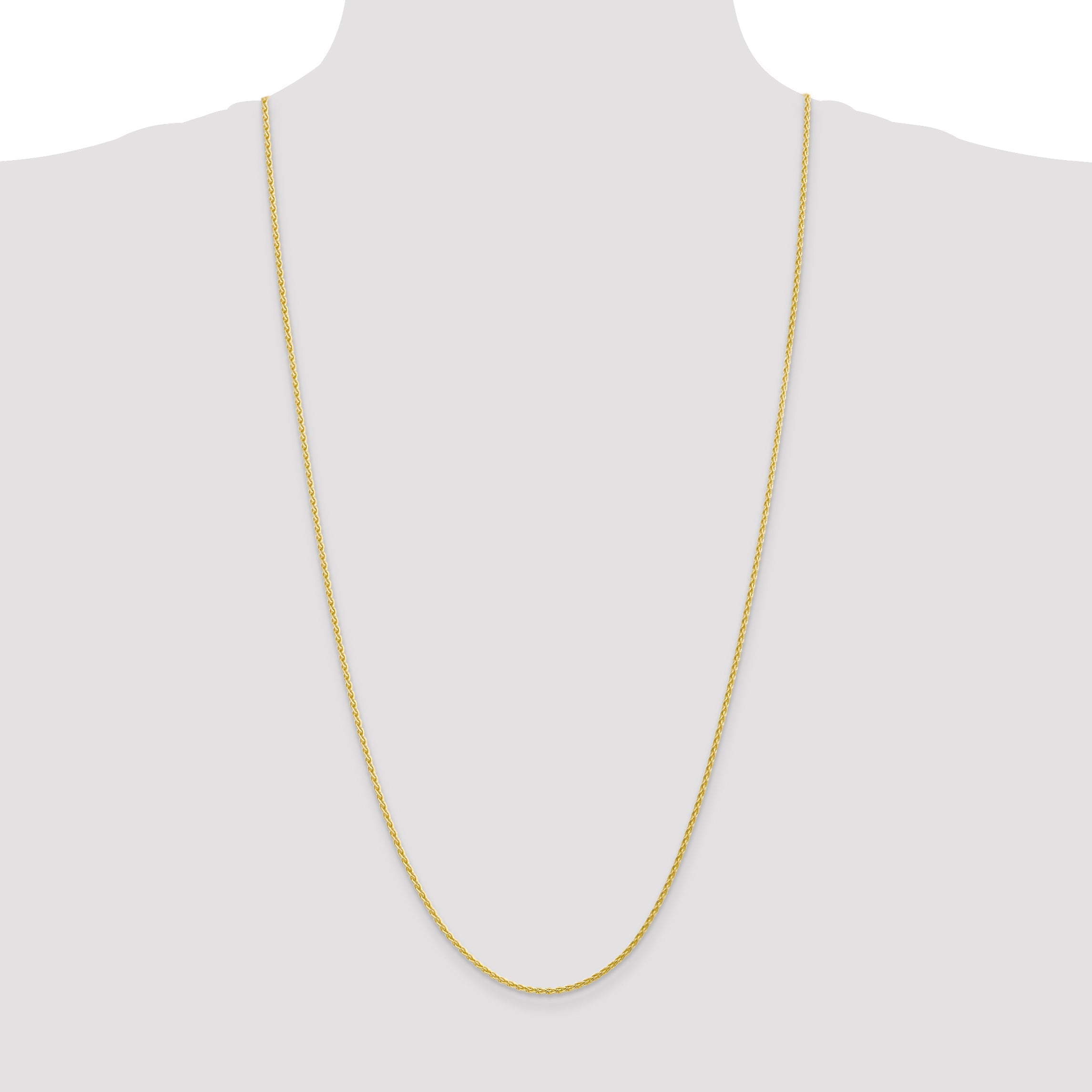 3 Inch 10K Yellow Gold 1.75mm Parisian Wheat Chain Necklace