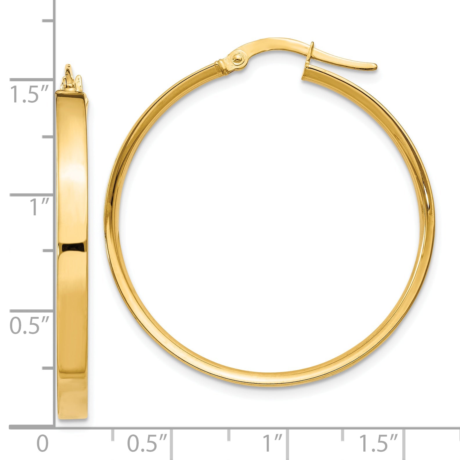 10K Yellow Gold 10K 3mm Xl Hoop Earrings