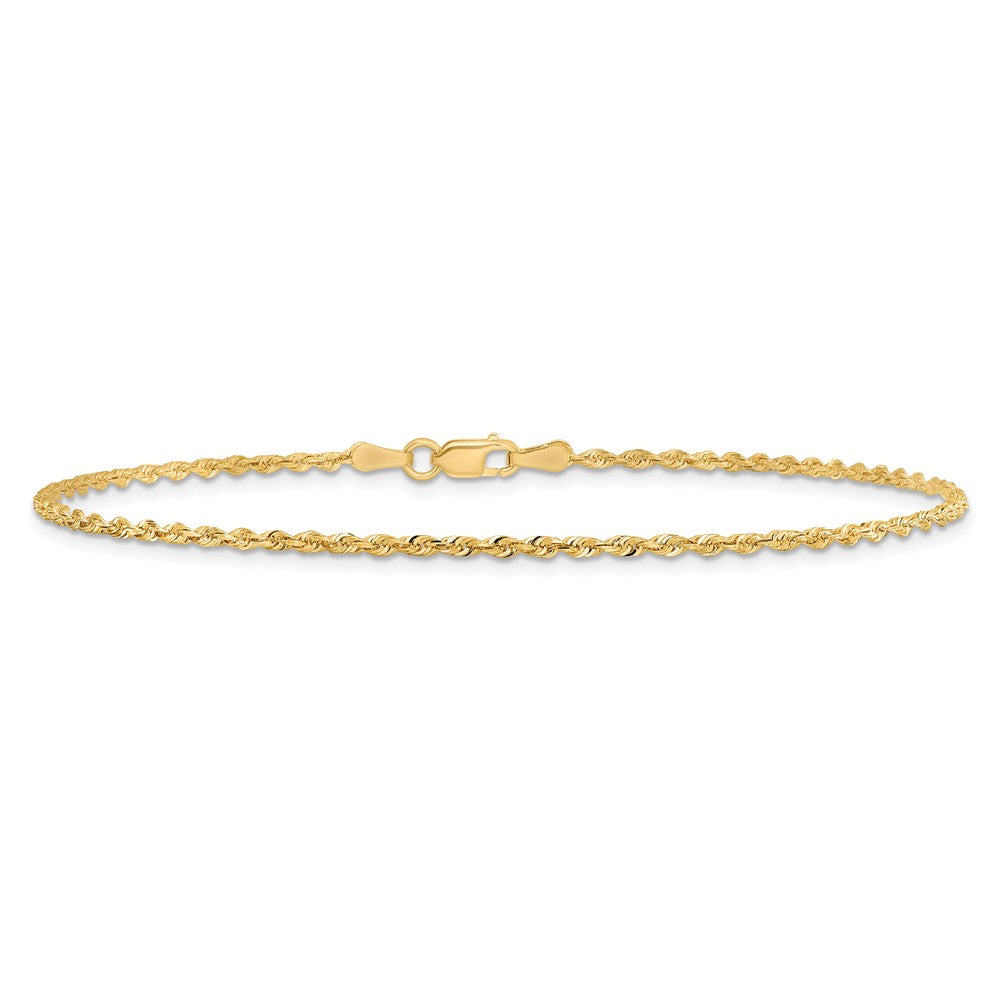 10K Yellow Gold 1.85mm D/C Quadruple Rope Chain Anklet
