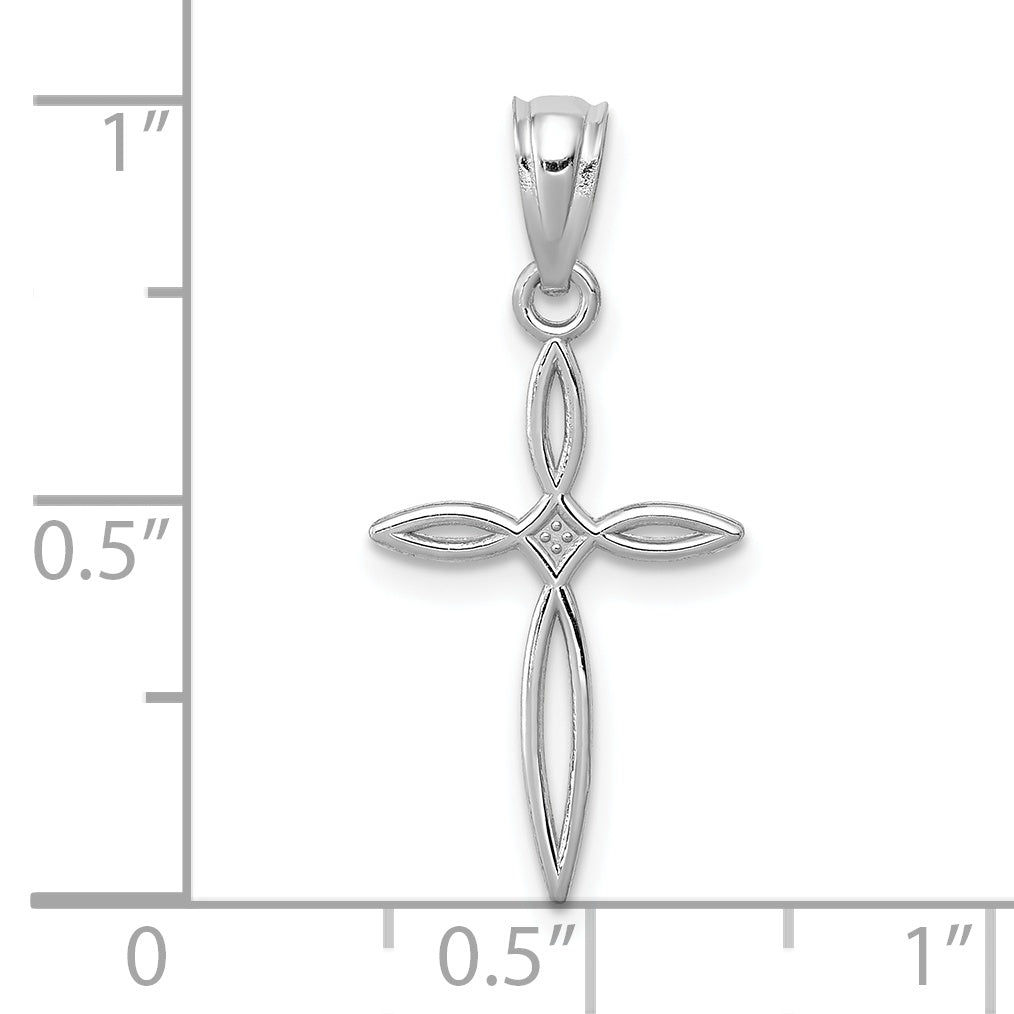 10K White Gold Passion Cross Charm