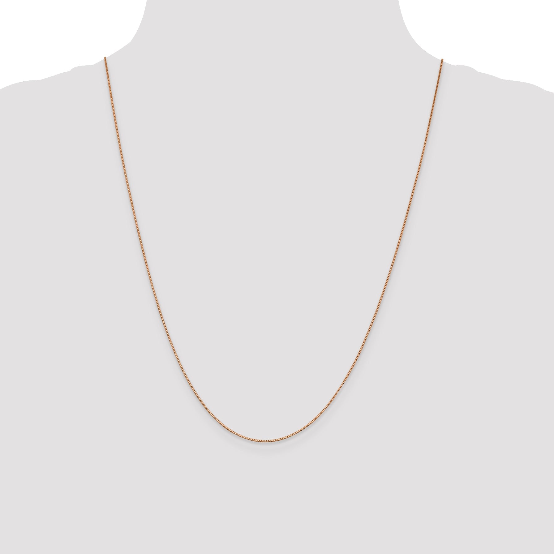 24 Inch 10K Rose Gold .70mm Box Chain Necklace