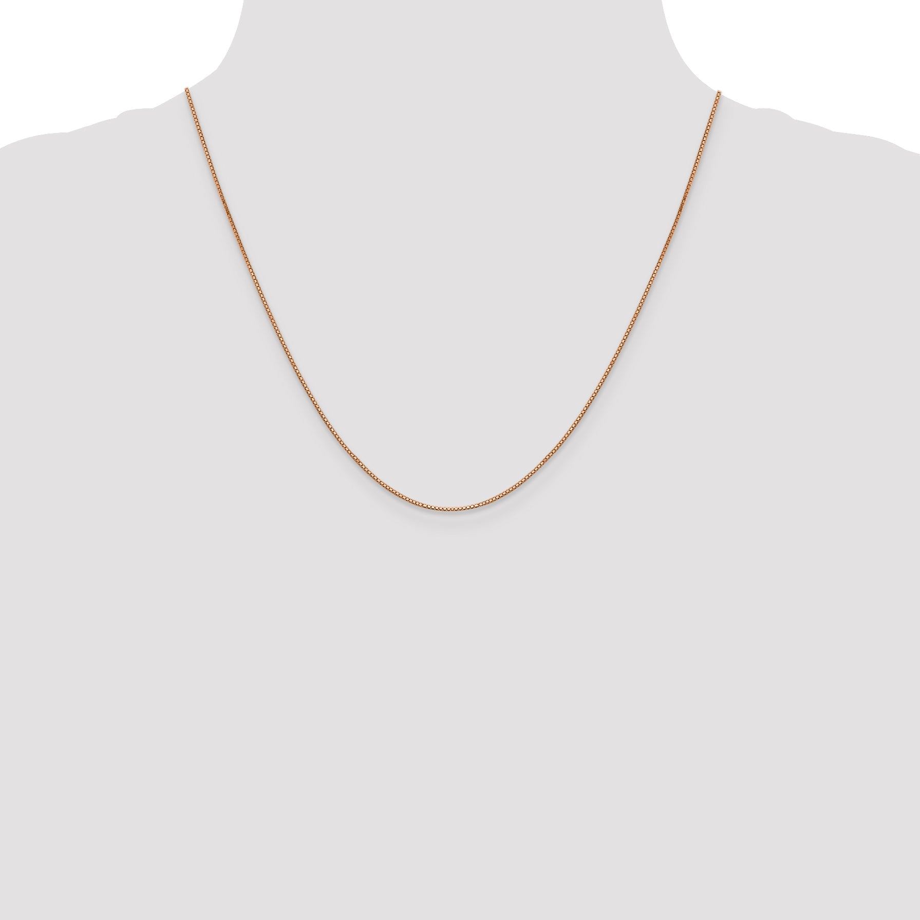 2 Inch 10K Rose Gold .9mm Box Chain Necklace
