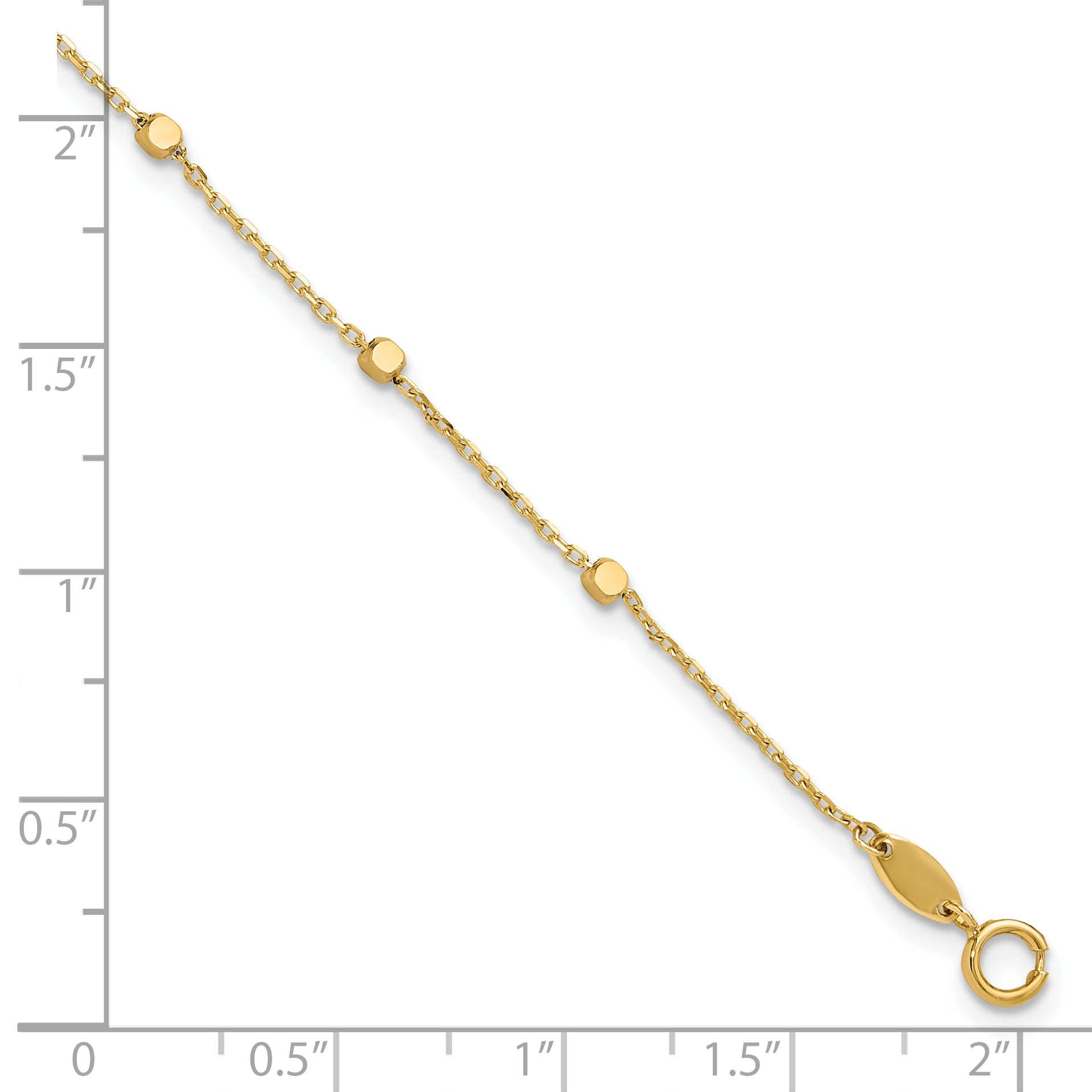 10K Yellow Gold 10K Polished Cube Stations Bracelet