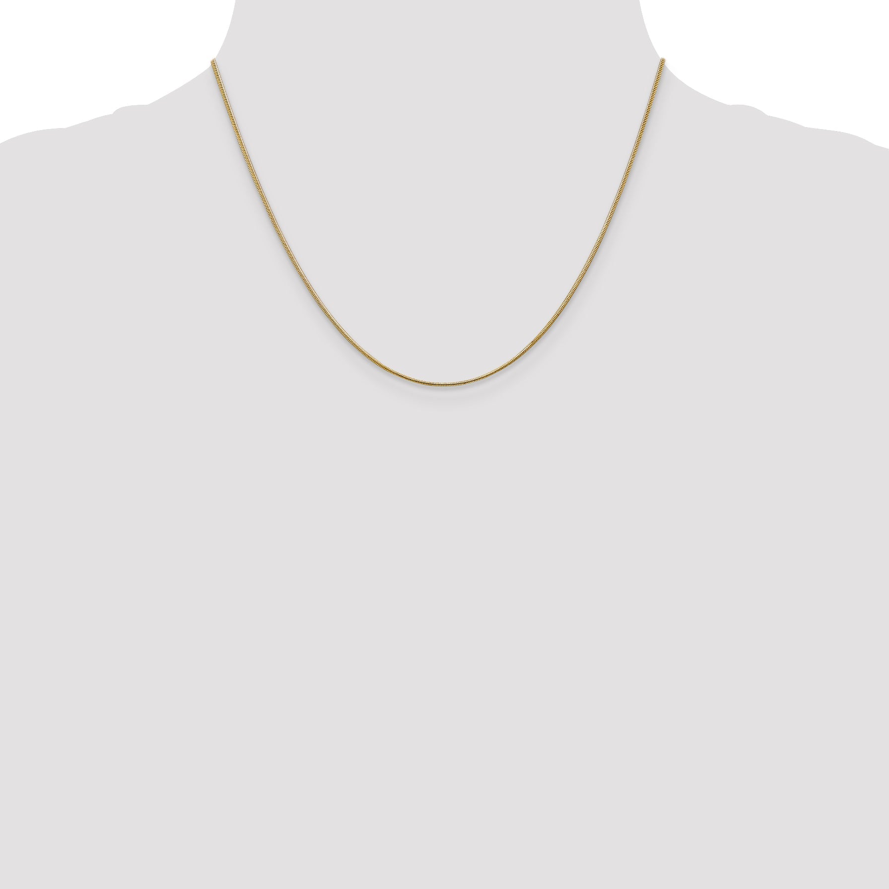 18 Inch 10K Yellow Gold 1.1mm Round Snake Chain Necklace
