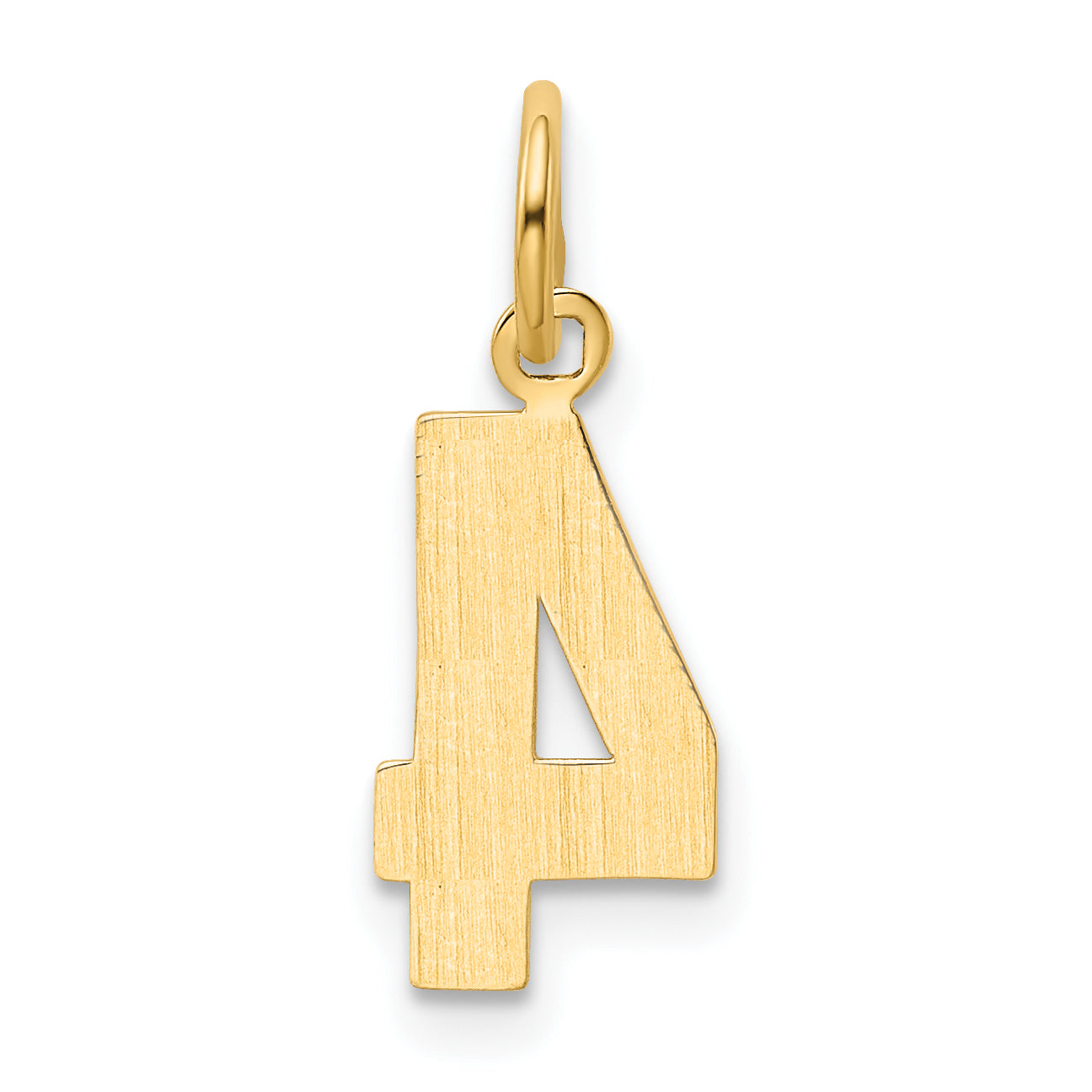 10K Yellow Gold Small Polished Number 4 Charm